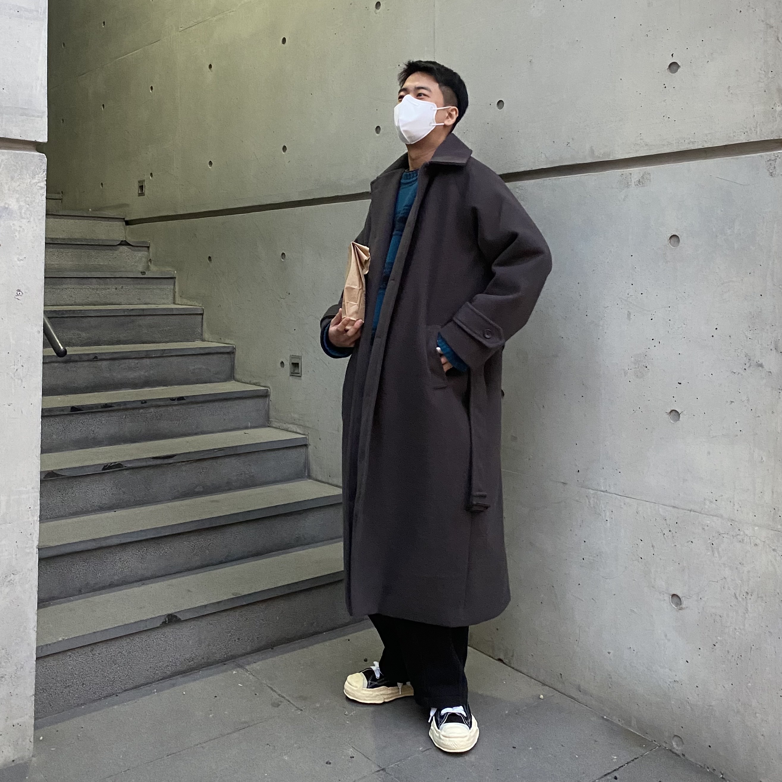 Maison Mihara Yasuhiro Hank VL OG Sole Canvas Low-top Sneakers Black 착용 스타일