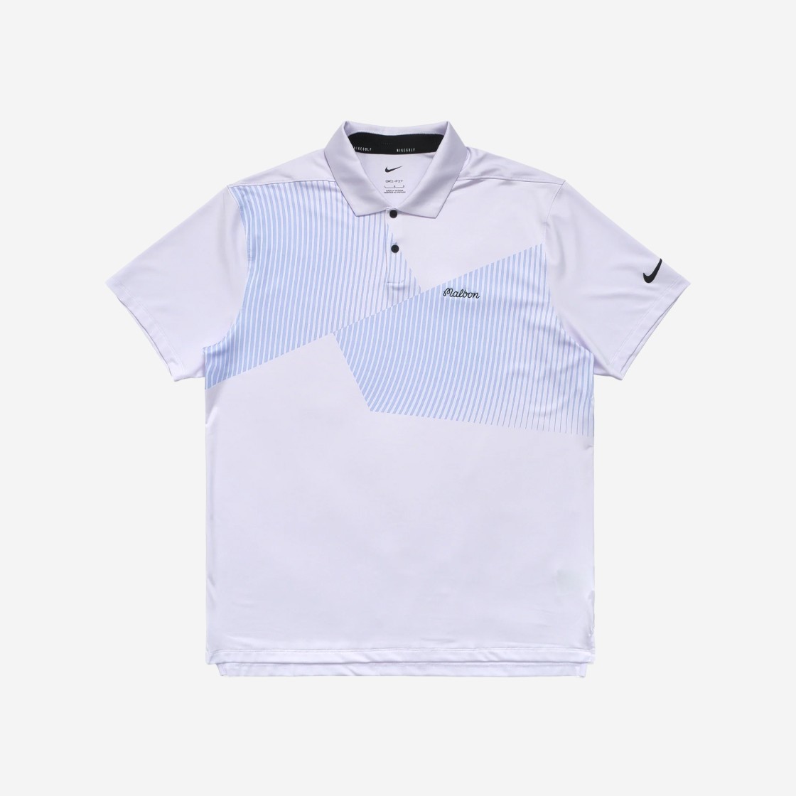 Malbon Golf X Nike Dri-Fit Vapor FA PRT Polo Barely Grape Black 상세 이미지 1