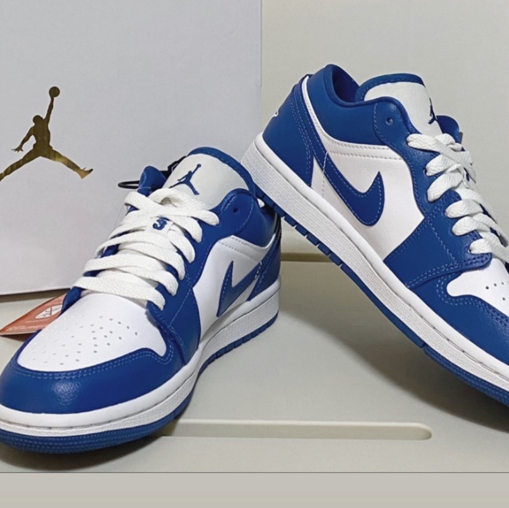 (W) Jordan 1 Low White Dark Marina Blue 착용 스타일