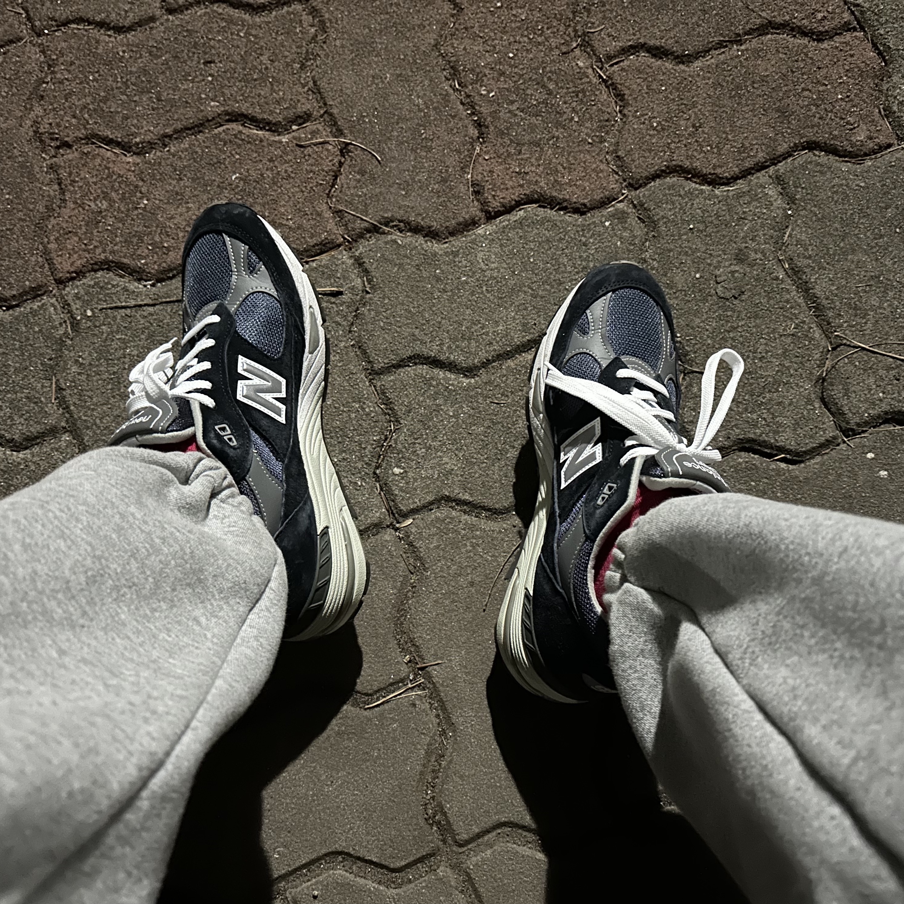 New Balance 991 Made in UK Navy 착용 스타일 - 2