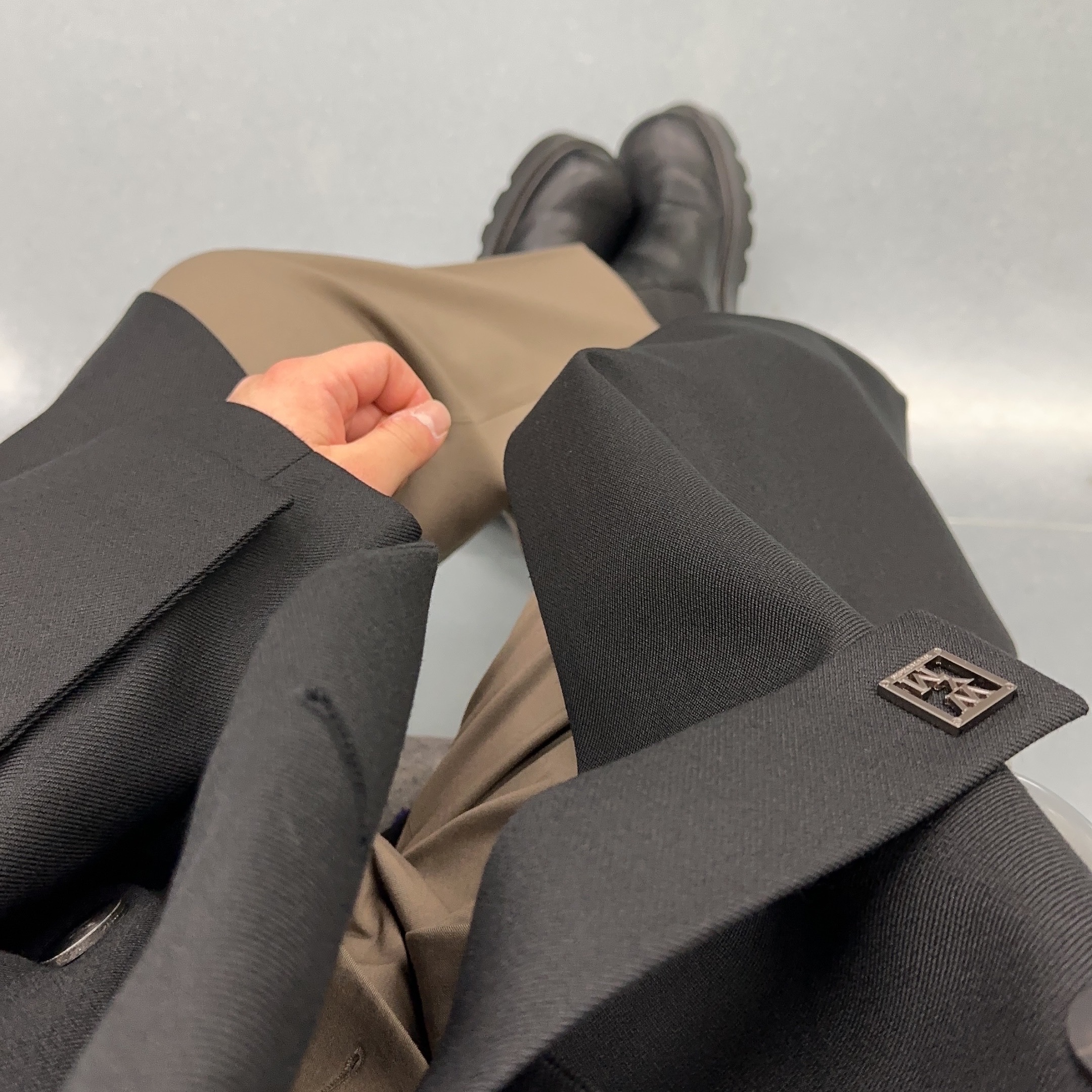 Wooyoungmi Belted Turn Up Check Coat Black - 22FW 착용 스타일
