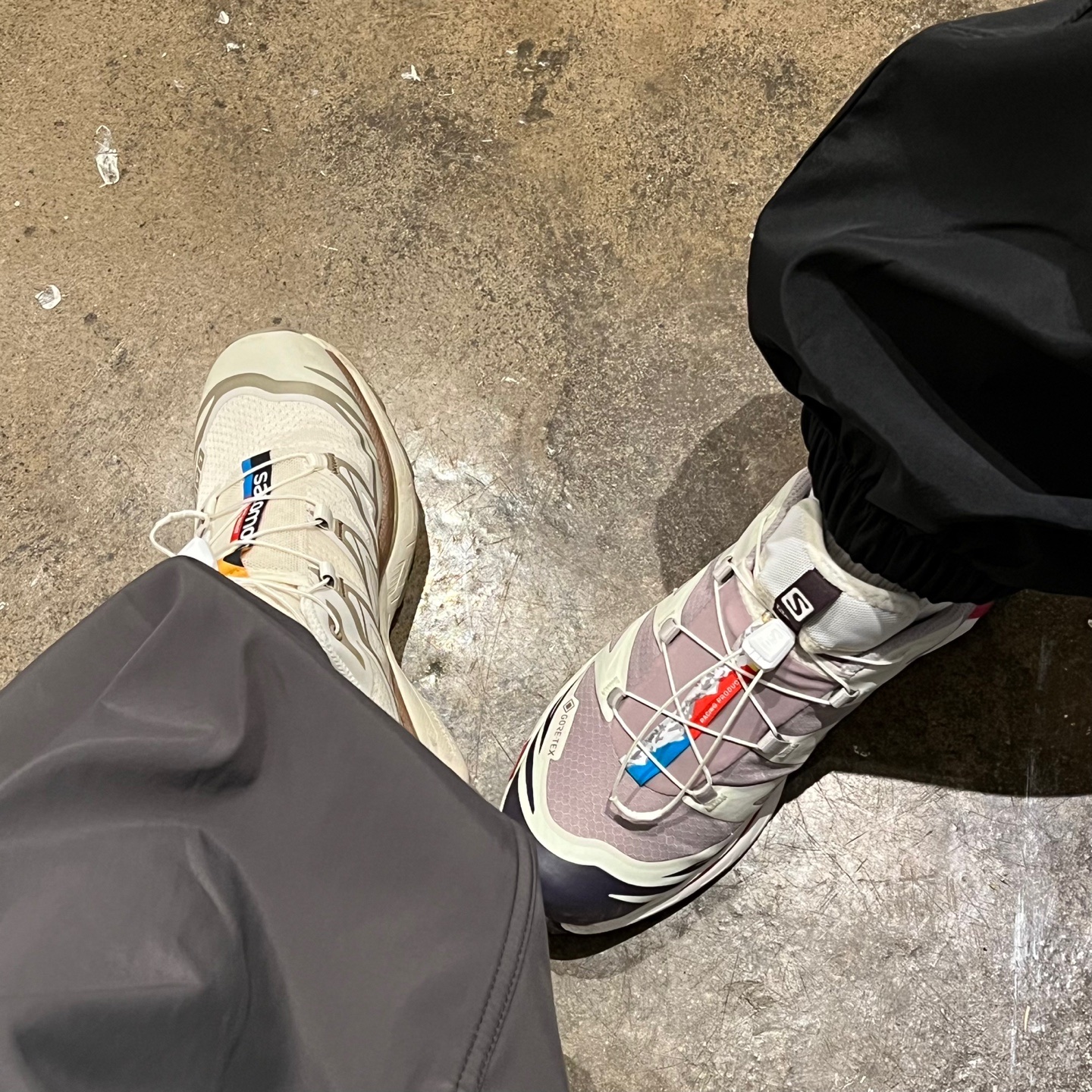 Salomon x Kith XT-6 Gore-Tex Quail Moonscape Vanilla Ice, Salomon XT-6 Turtledove 착용 스타일