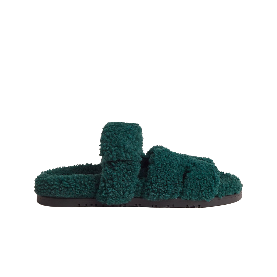 (W) 에르메스 시프레 샌들 울스킨 & 베르 앵글레((W) Hermes Chypre Sandal Woolskin & Vert Anglais) - 1