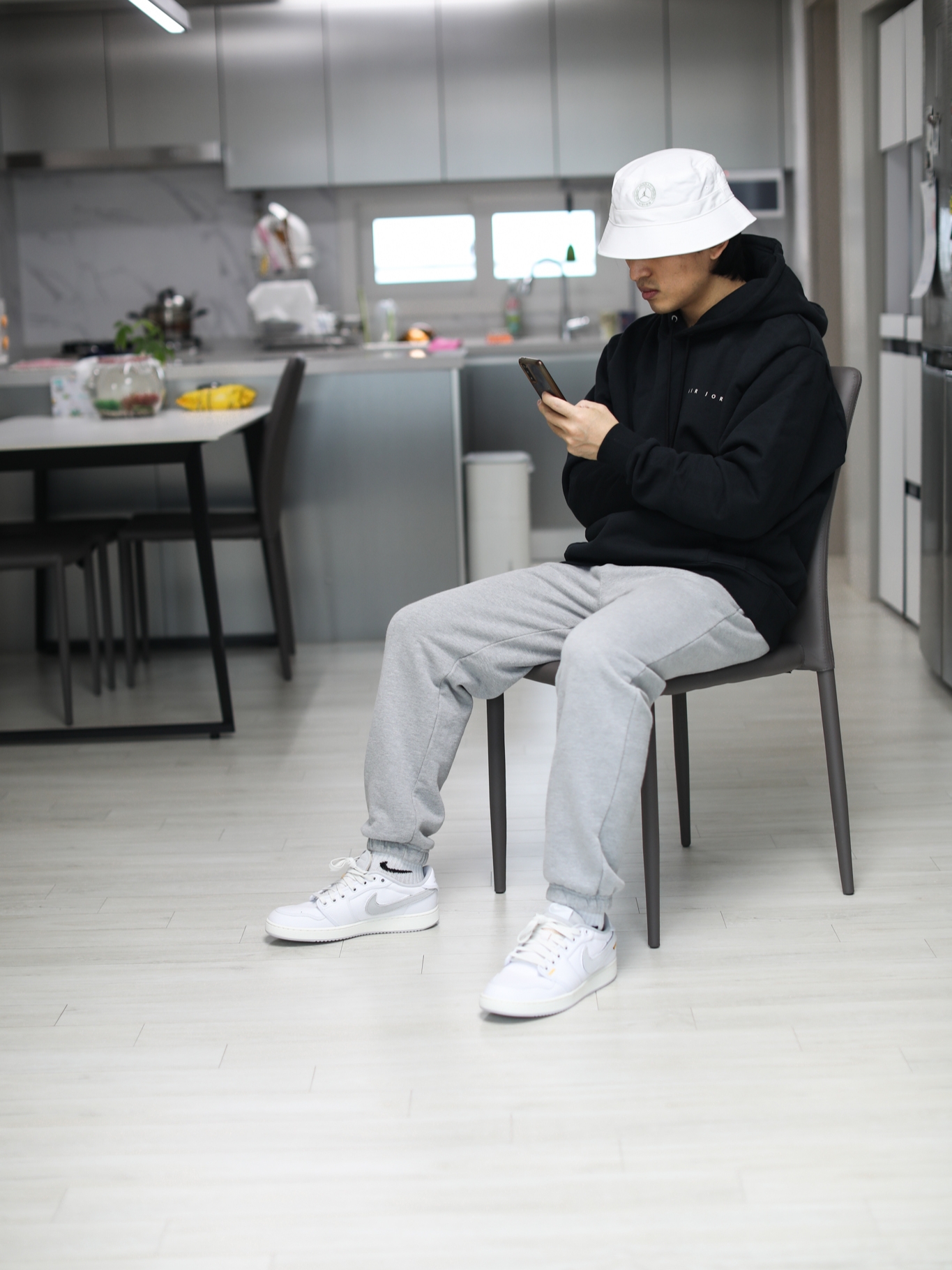 Jordan x Union Fleece Hoodie Black - Asia, Jordan 1 x Union KO Low White 착용 스타일 - 2