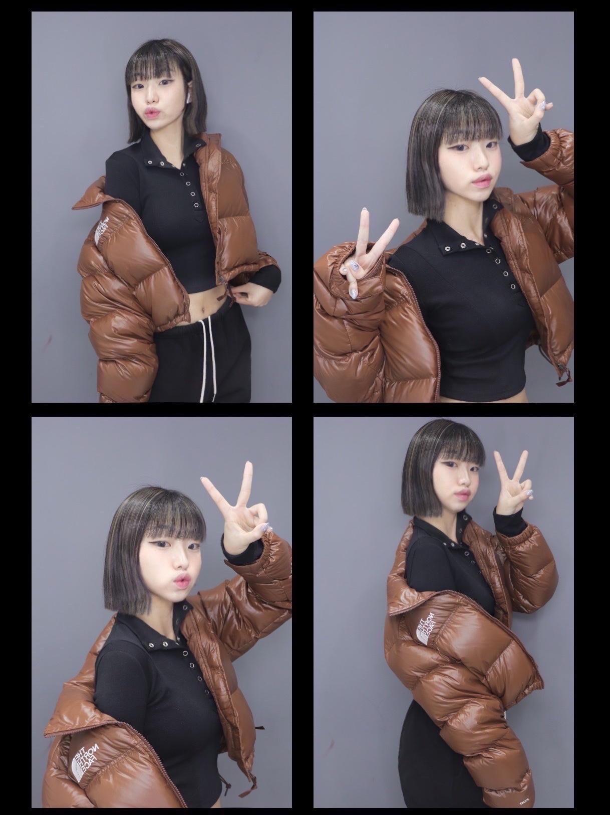 (W) The North Face Nuptse Short Jacket Dark Oak, The North Face 1996 Retro Nuptse Jacket Dark Oak 착용 스타일 - 2