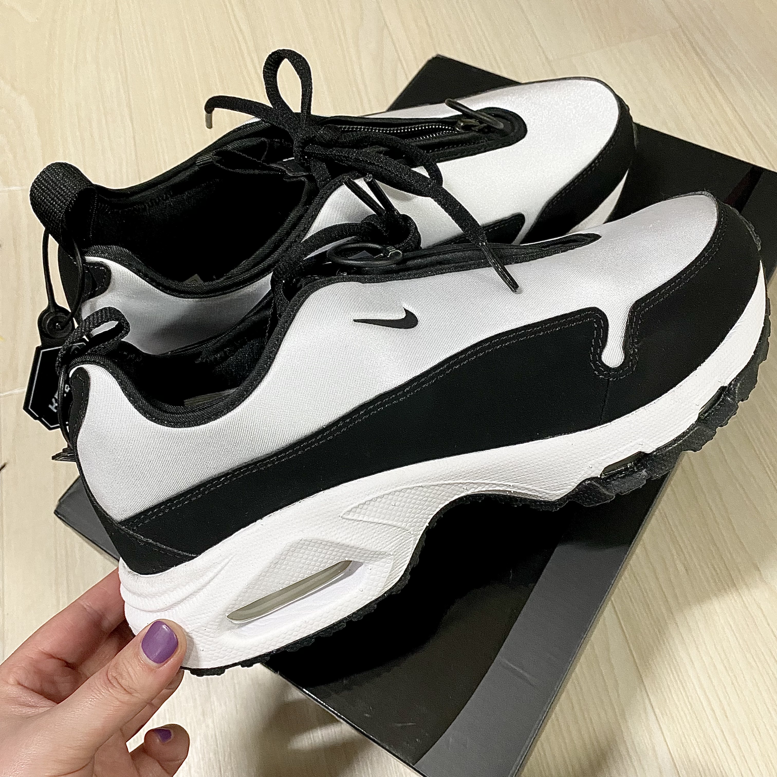 Nike x Comme des Garcons Homme Plus Air Max Sunder SP White Black 착용 스타일