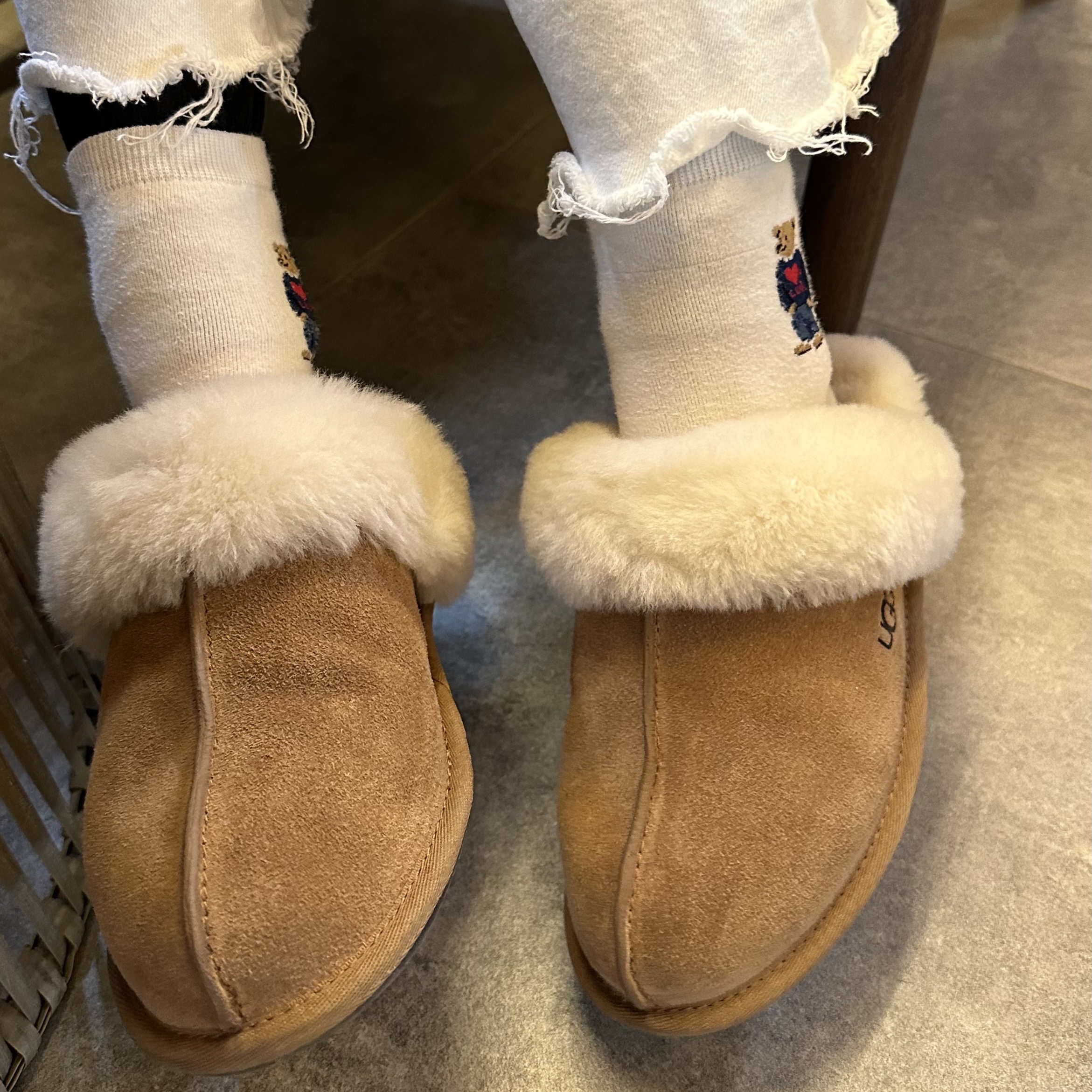 (W) UGG Scuffette II Slipper Chestnut 착용 스타일 - 2