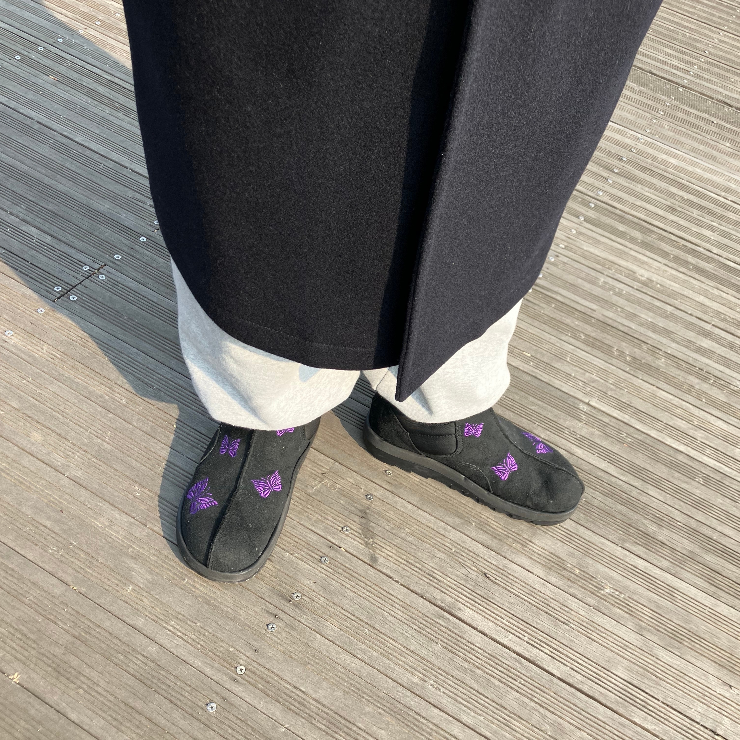 Reebok x Needles Beatnik Moc Core Black Extreme Purple 착용 스타일 - 3