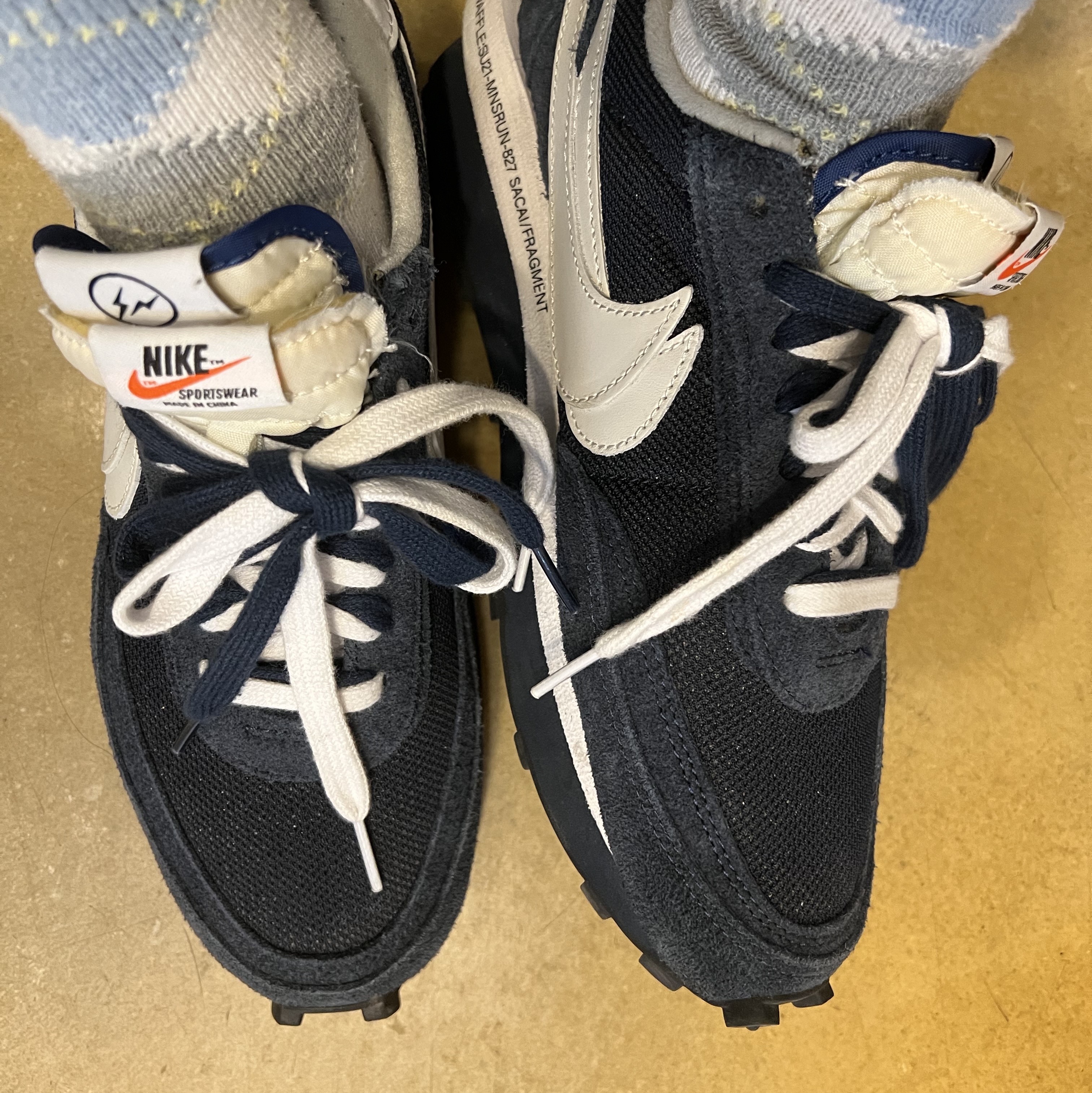 Nike x Sacai x Fragment LDWaffle Blackened Blue 착용 스타일