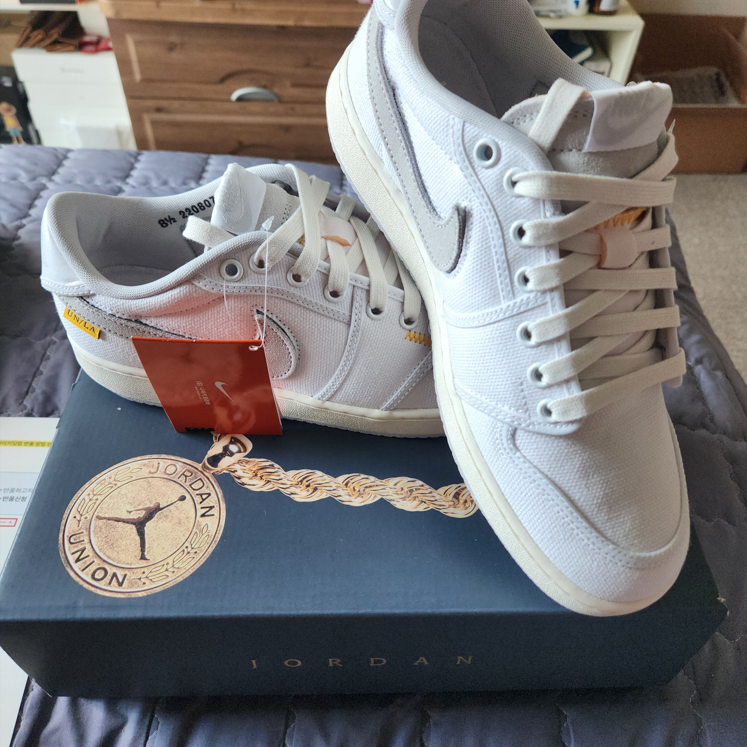 Jordan 1 x Union KO Low White 착용 스타일