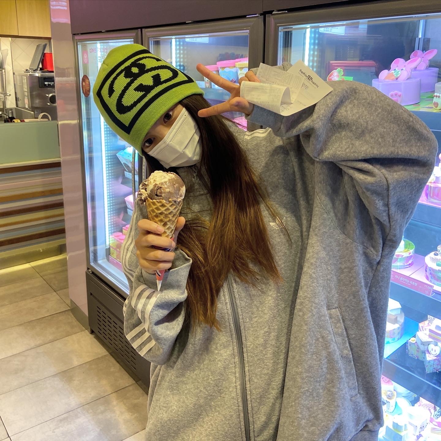 Stussy SS Link Skull Cap Lime 착용 스타일 - 2