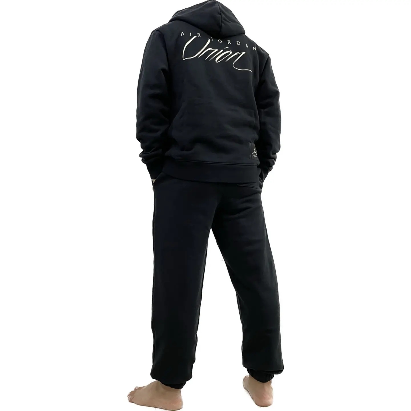 Jordan x Union Fleece Hoodie Black - Asia, Jordan x Union Fleece Pants Black - Asia 착용 스타일 - 2