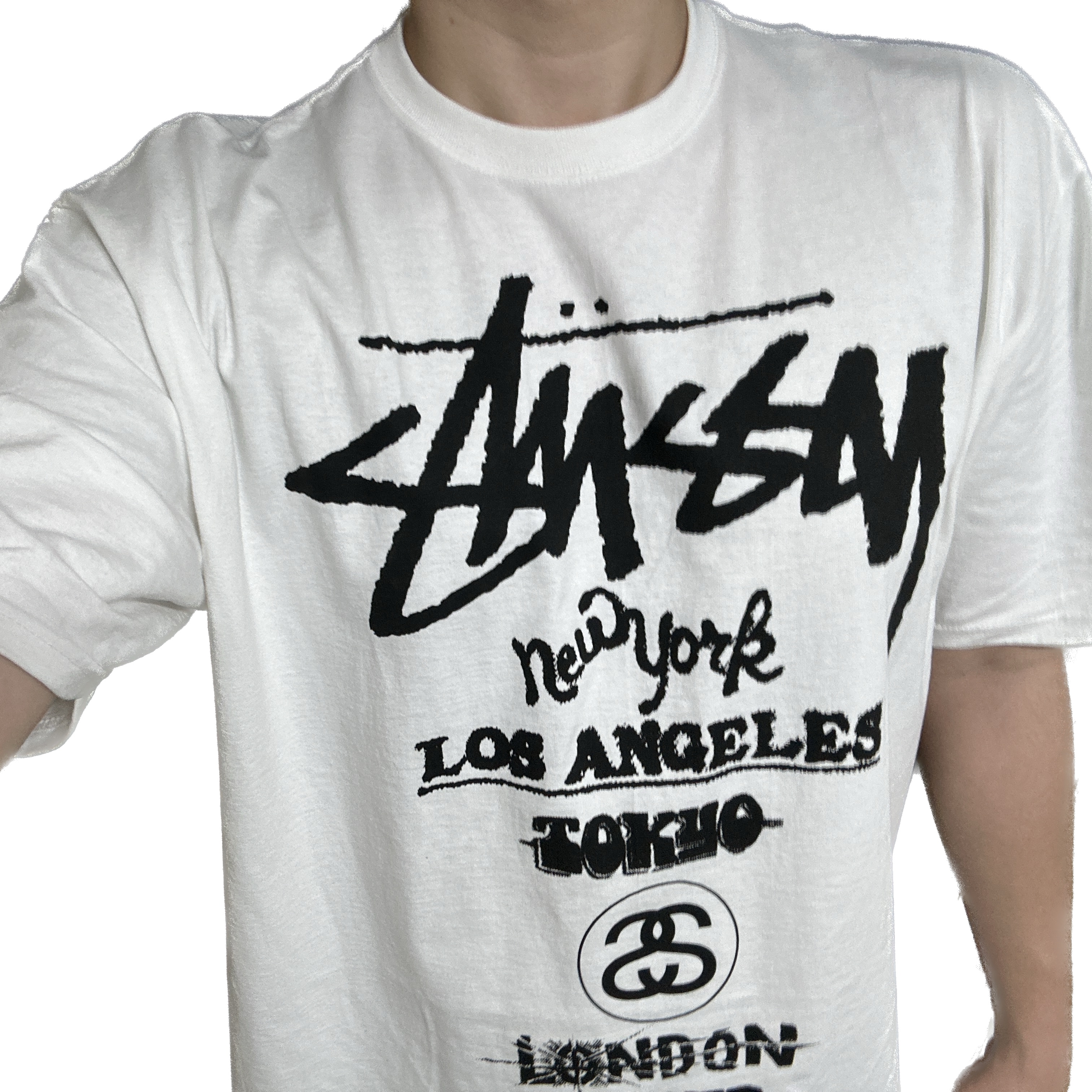 Stussy Tour T-Shirt White 착용 스타일 - 1
