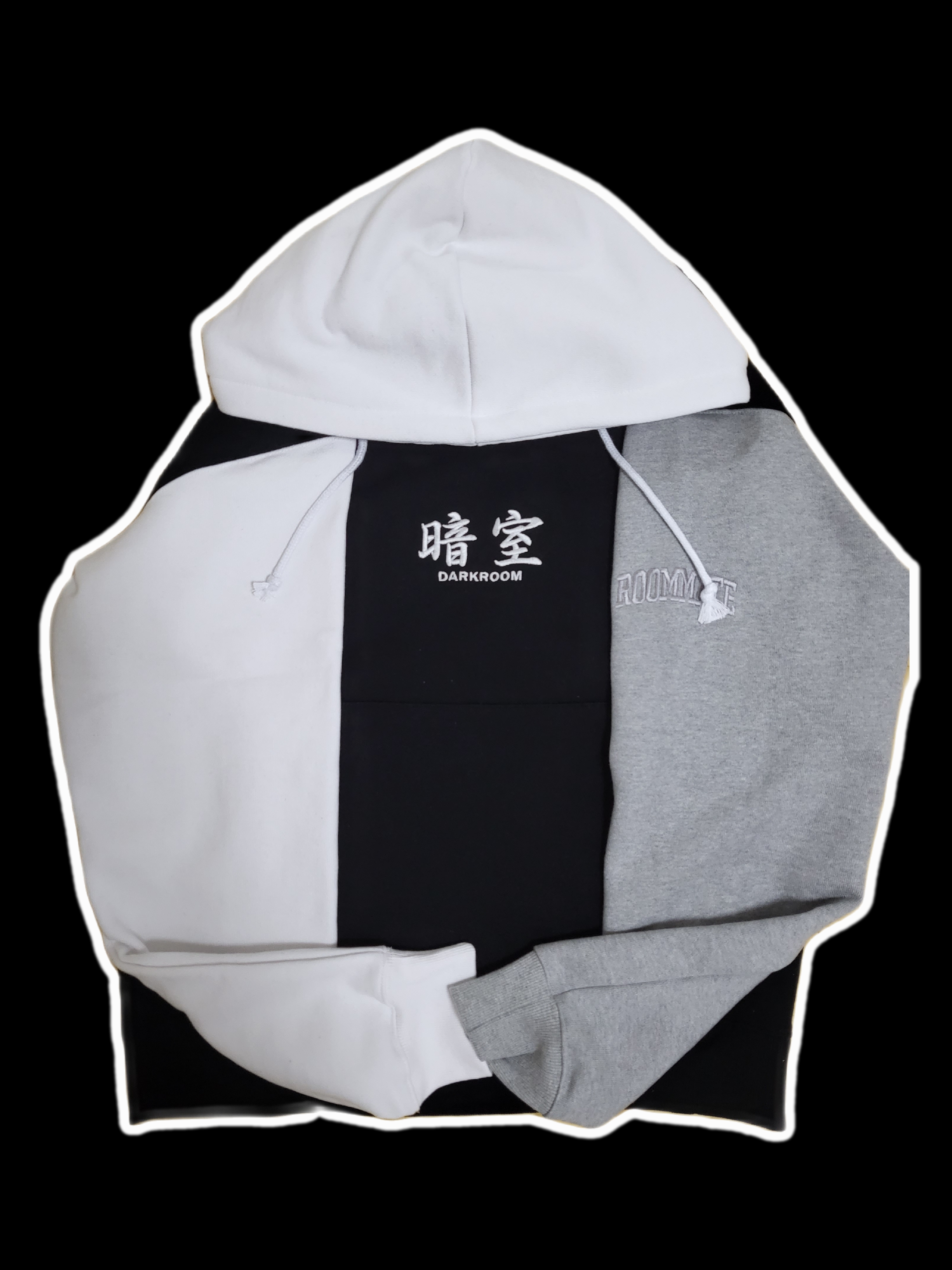 Darkr8m Studio Basic Logo Heavyweight Colorblock Hoodie 착용 스타일