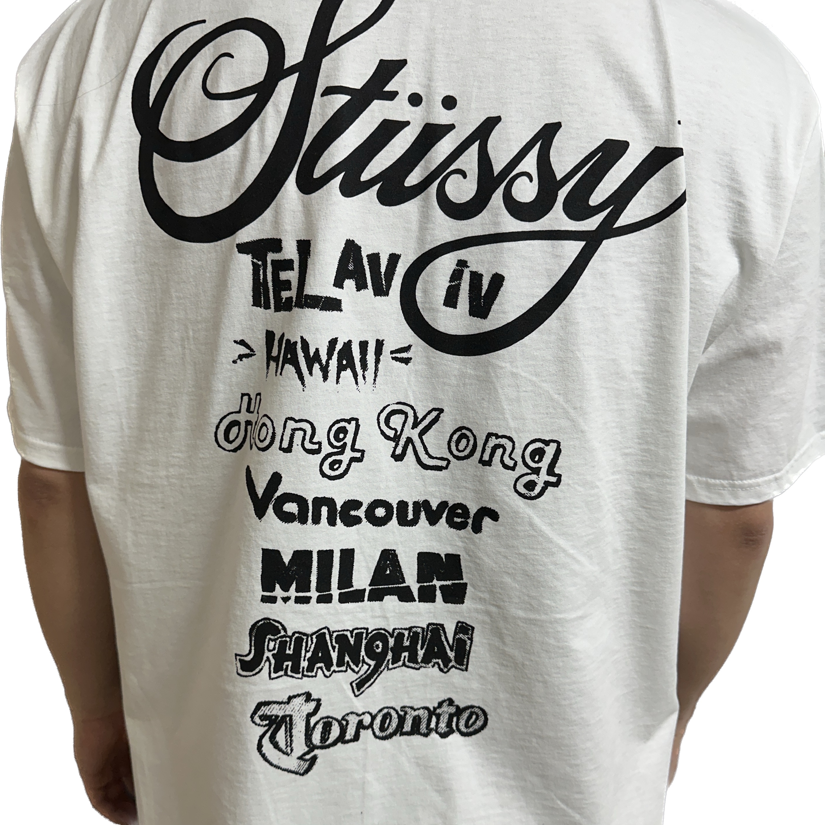 Stussy Tour T-Shirt White 착용 스타일 - 2