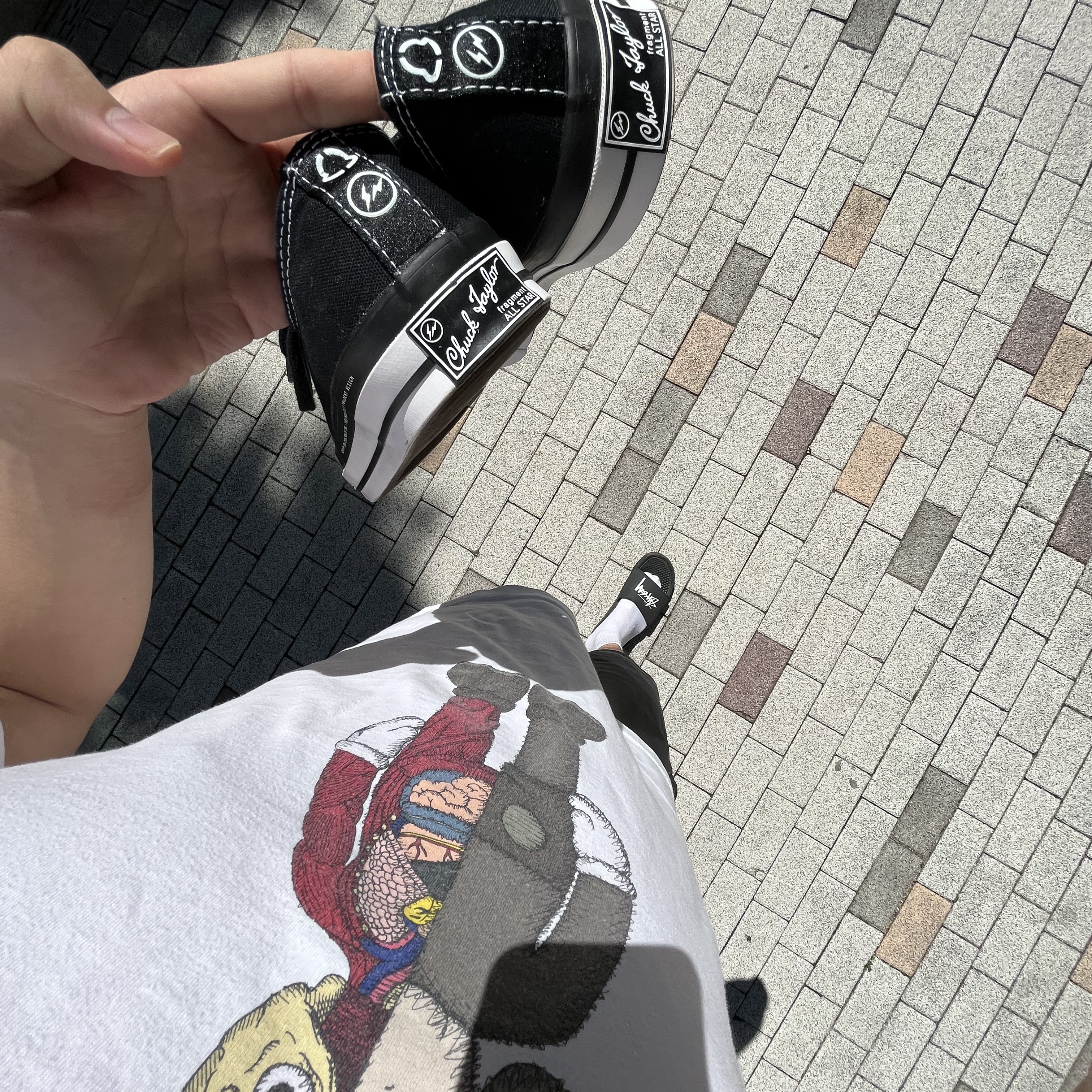 Converse x Moncler x Fragment Chuck 70 Ox Black, Nike x Stussy Benassi Slide Off Noir 착용 스타일
