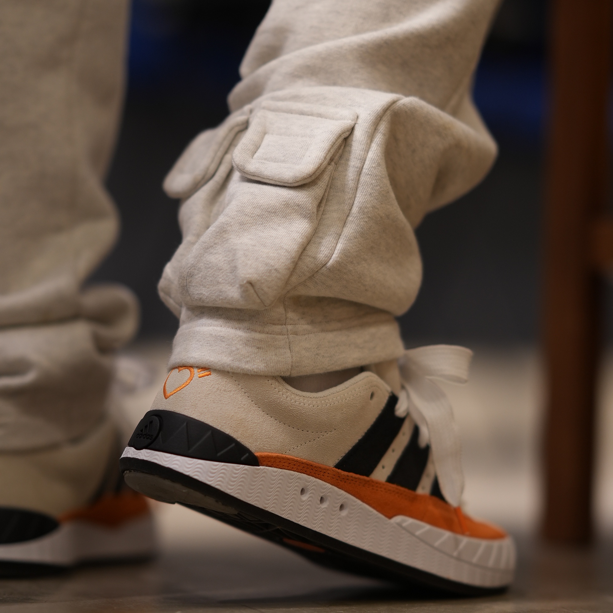 Adidas x Human Made Adimatic White 착용 스타일 - 1