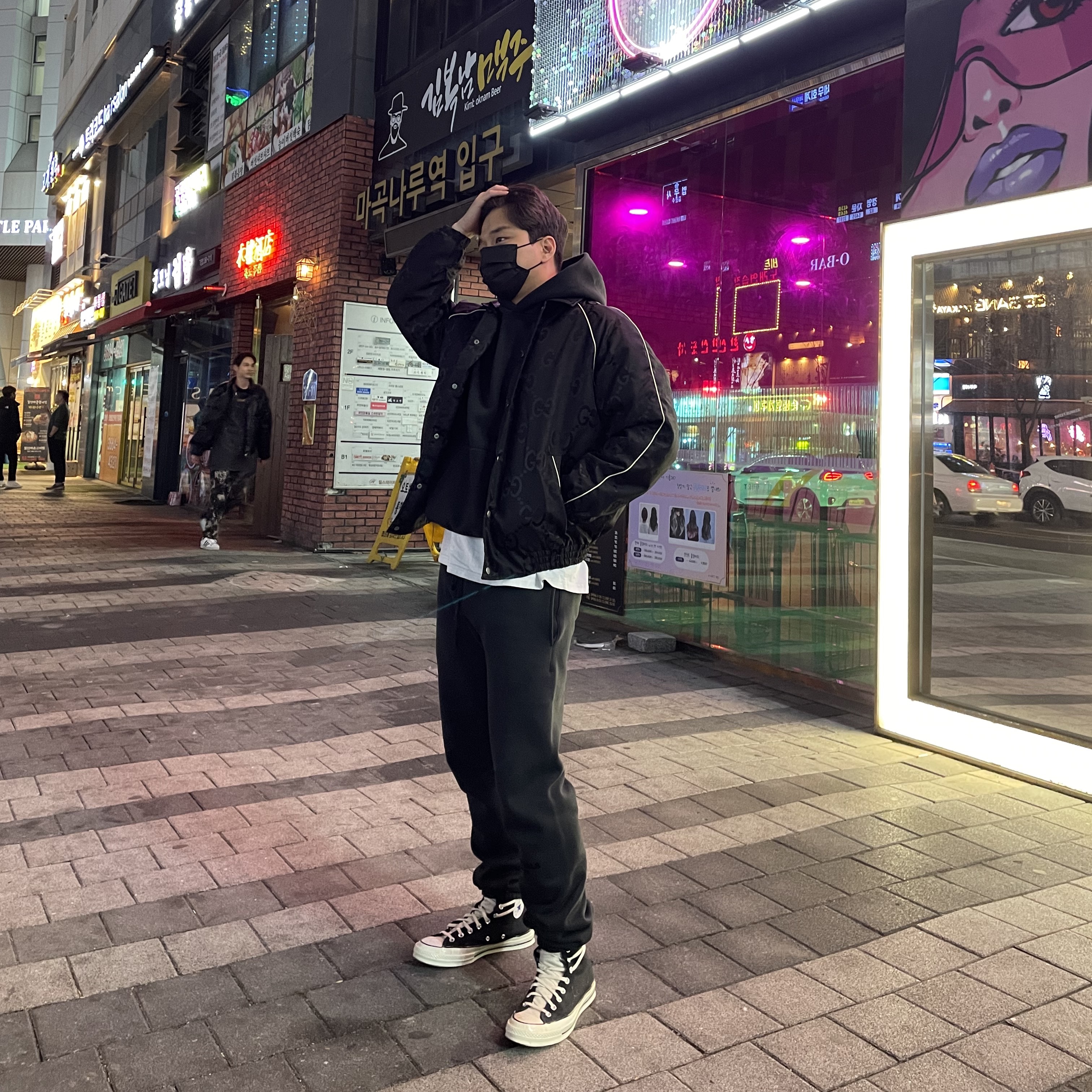 Essentials The Core Collection Sweatpants Stretch Limo, Essentials The Core Collection Hoodie Stretch Limo 착용 스타일