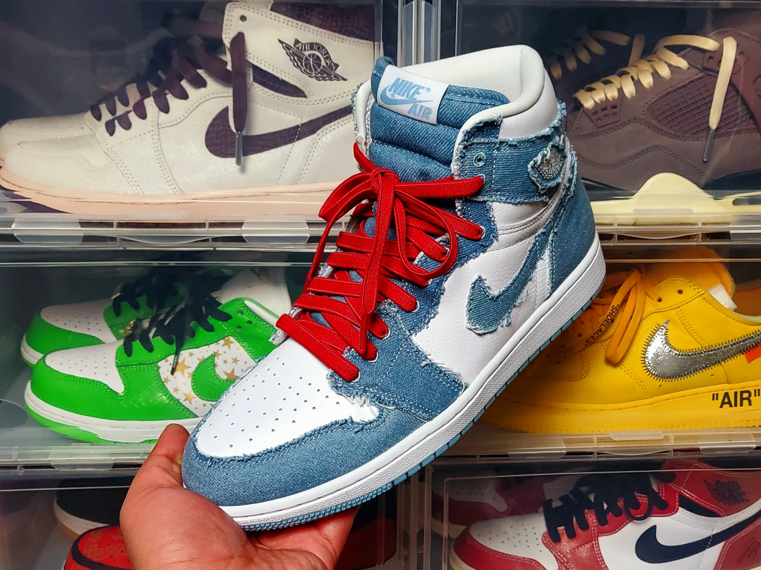 (W) Jordan 1 Retro High OG Denim 착용 스타일 - 1