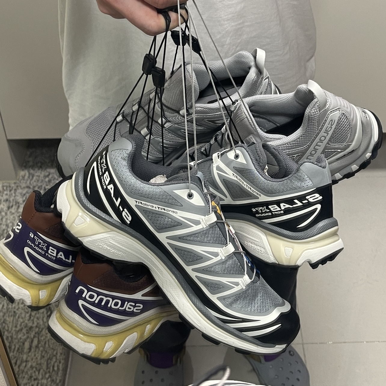 Salomon XA Pro 3D Alloy Silver, Salomon XT-6 Recut Phantom Vanilla Ice 착용 스타일