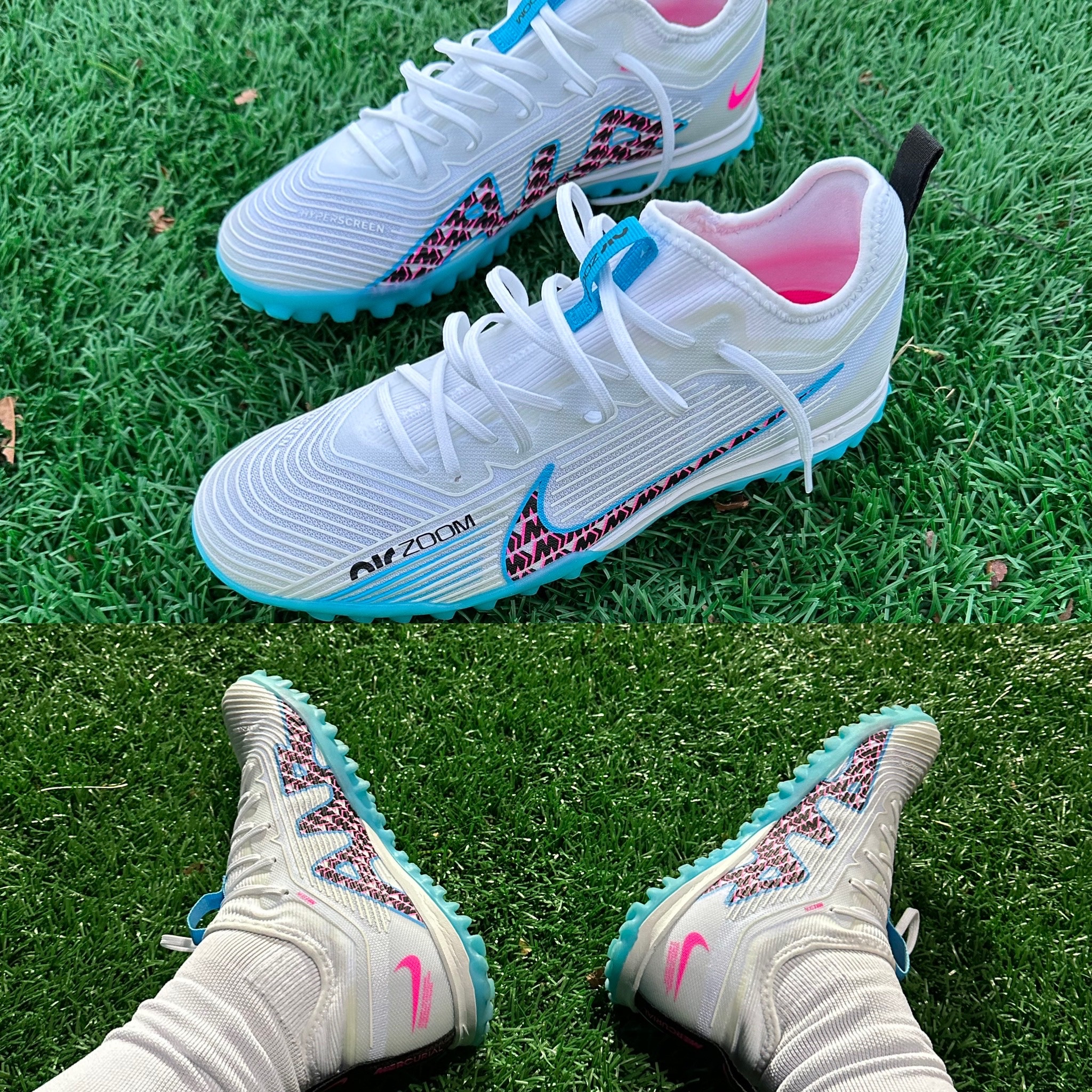 Nike Zoom Mercurial Vapor 15 Pro TF White Baltic Blue 착용 스타일