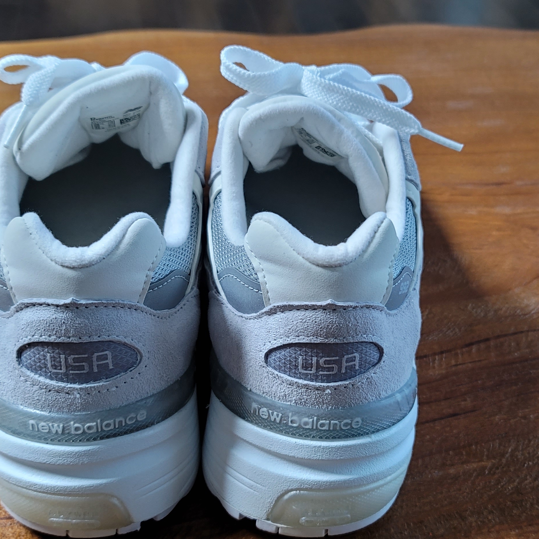 New Balance 992 Made in USA White Silver 착용 스타일 - 4