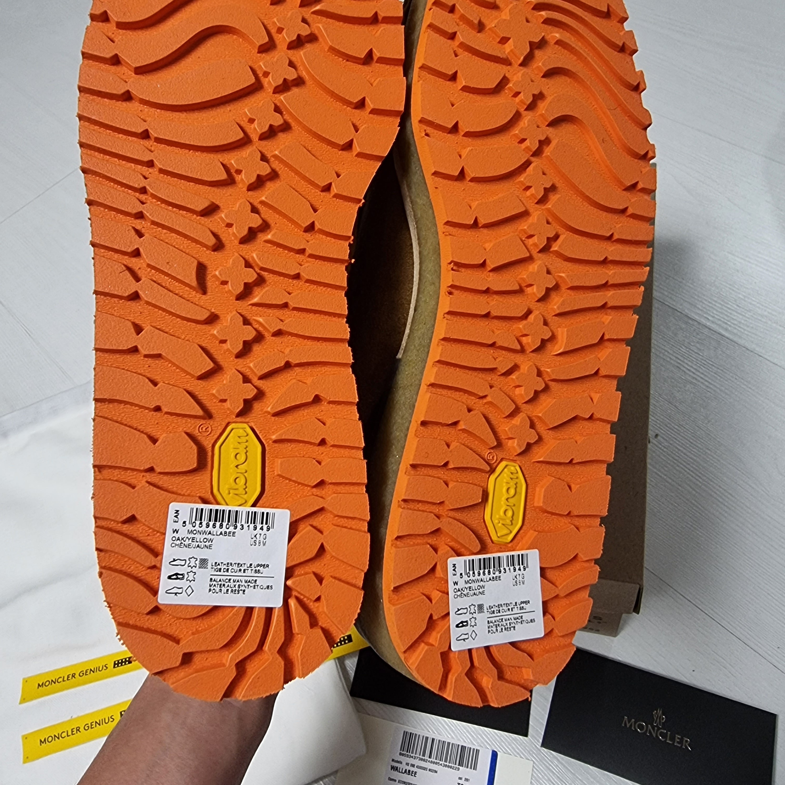 Clarks x Moncler Monwallabee Oak Yellow 착용 스타일 - 2