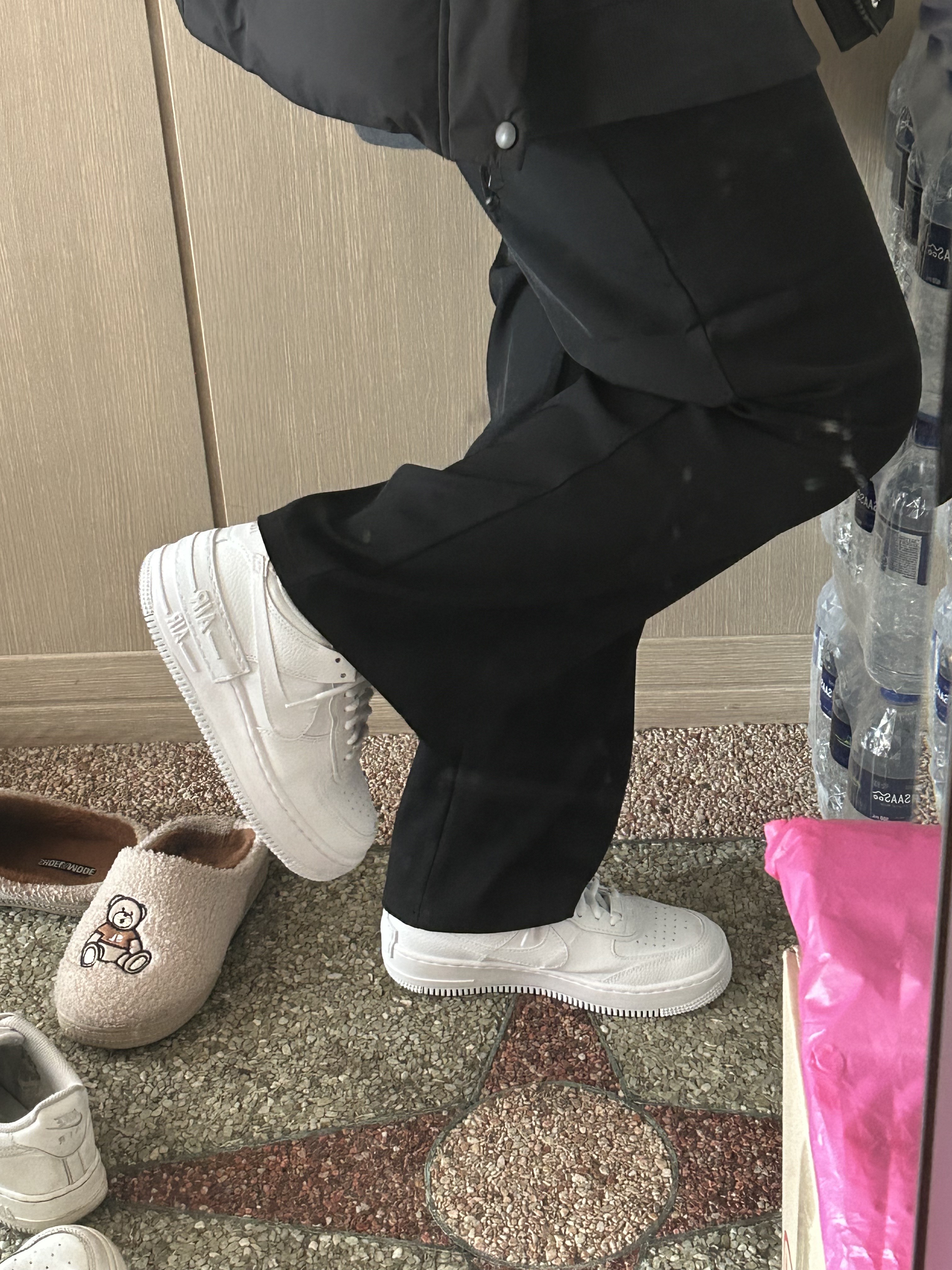(W) Nike Air Force 1 Shadow Triple White 착용 스타일