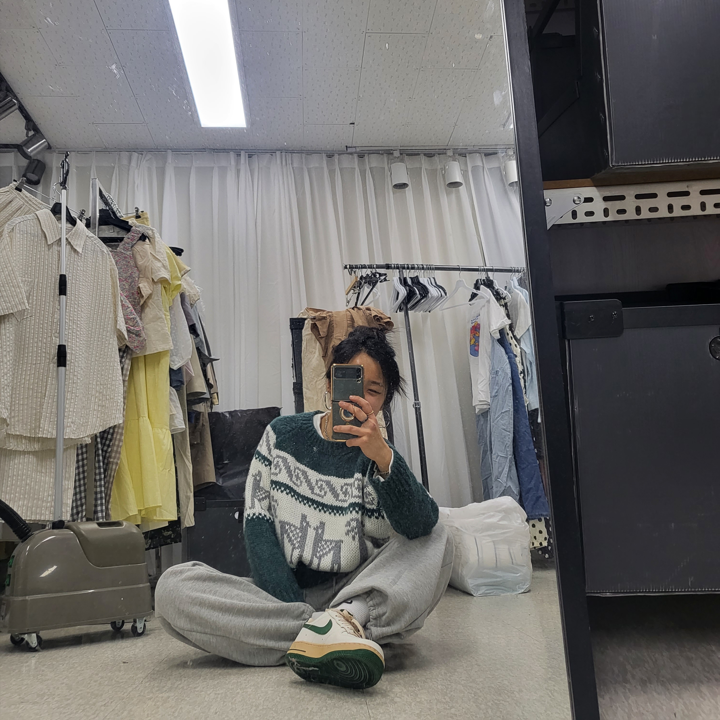 (W) Nike Air Force 1 Low Gorge Green 착용 스타일