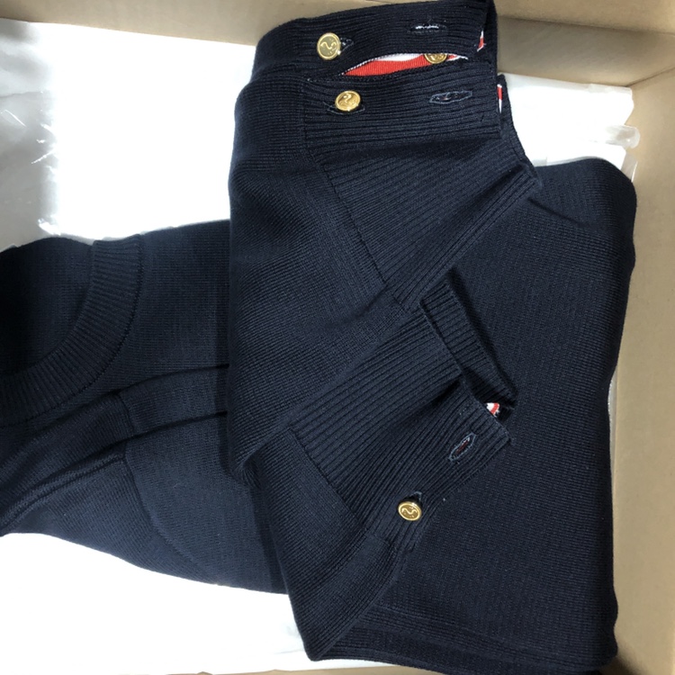 Thom Browne Milano Stitch 4-Bar Crewneck Pullover Knit Navy 착용 스타일 - 3
