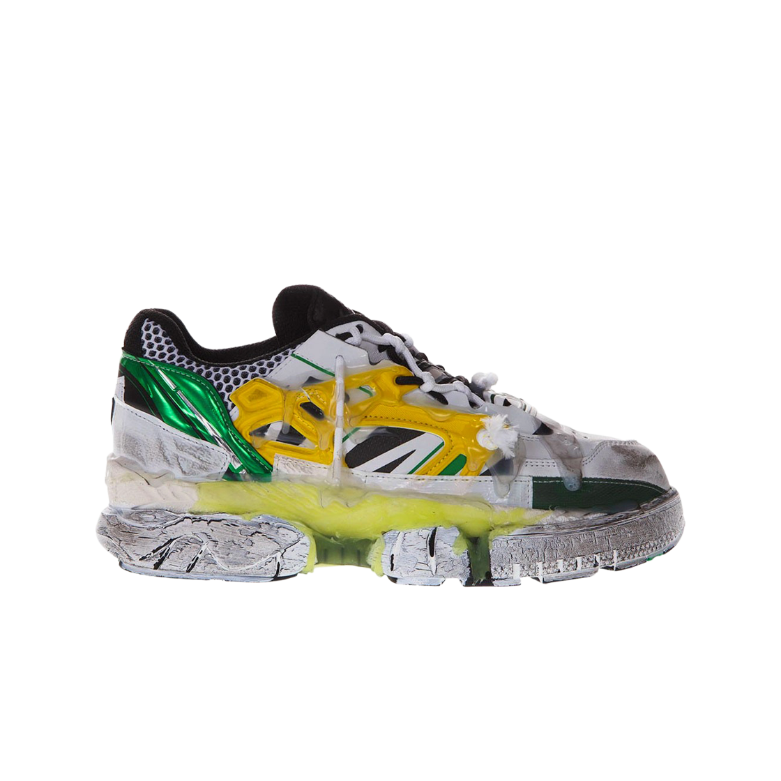 마르지엘라 퓨전 로우탑 스니커즈 화이트 옐로우 그린(Maison Margiela Fusion Low Top Sneakers White Yellow Green) - 1