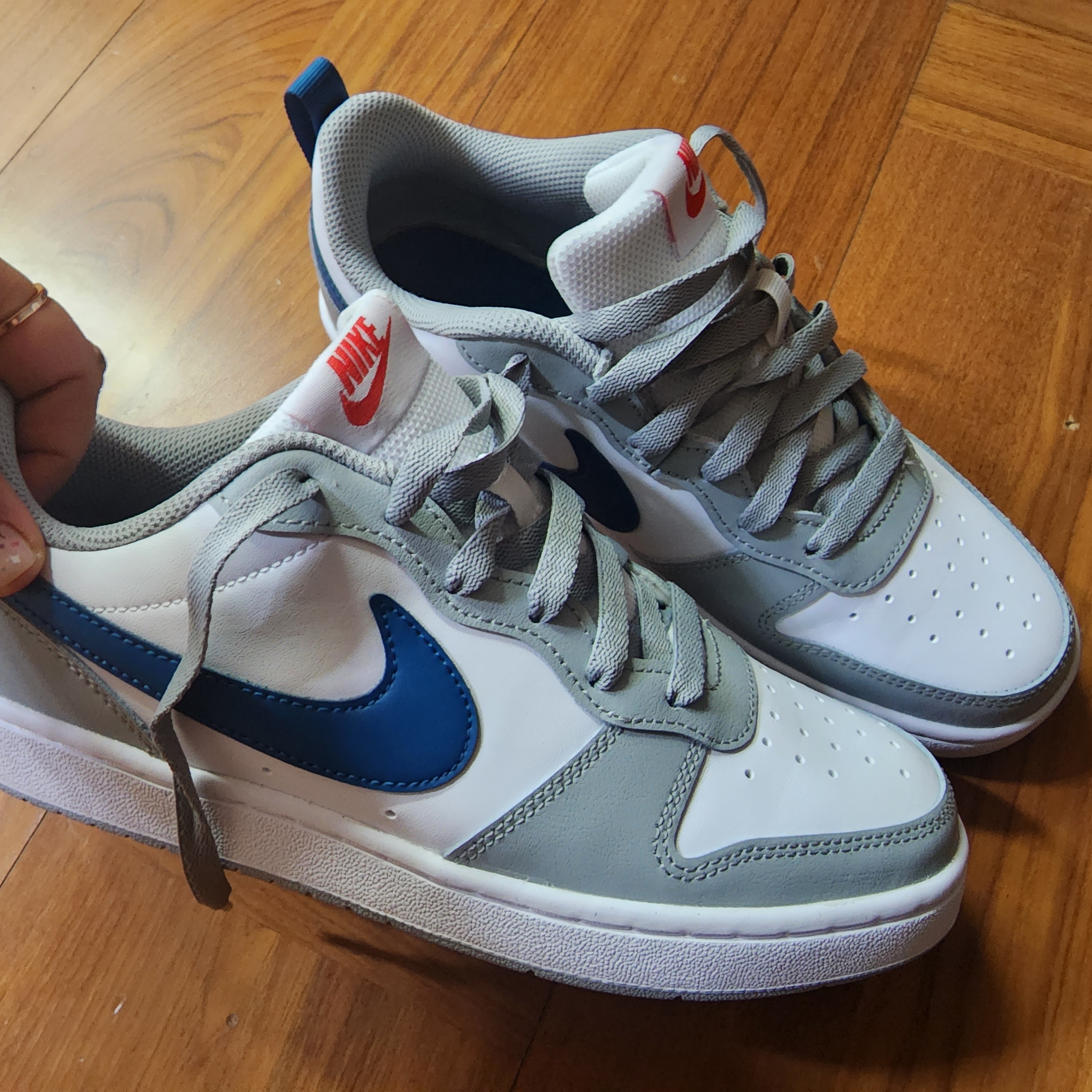 (GS) Nike Court Borough Low 2 Light Smoke Grey 착용 스타일