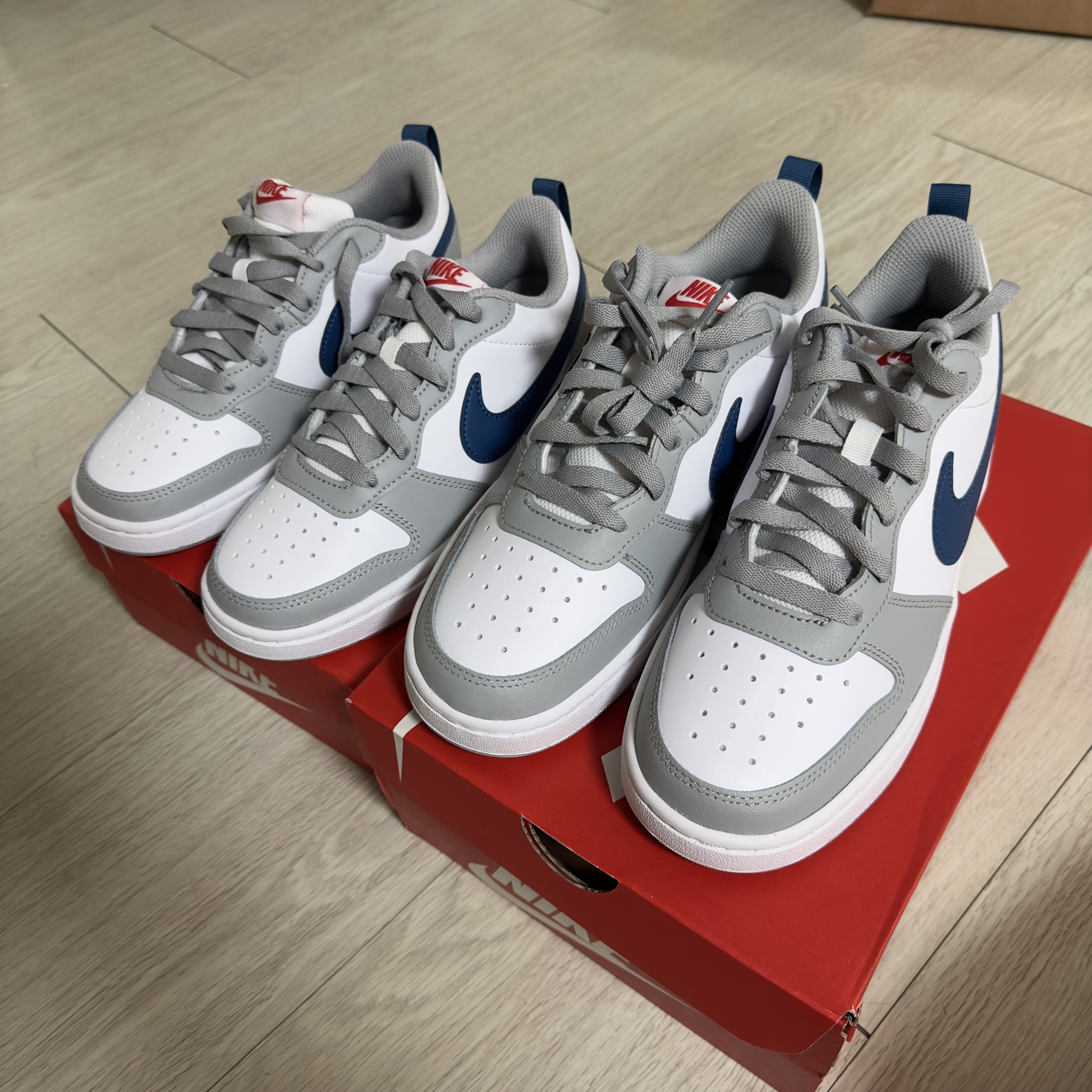 (GS) Nike Court Borough Low 2 Light Smoke Grey 착용 스타일