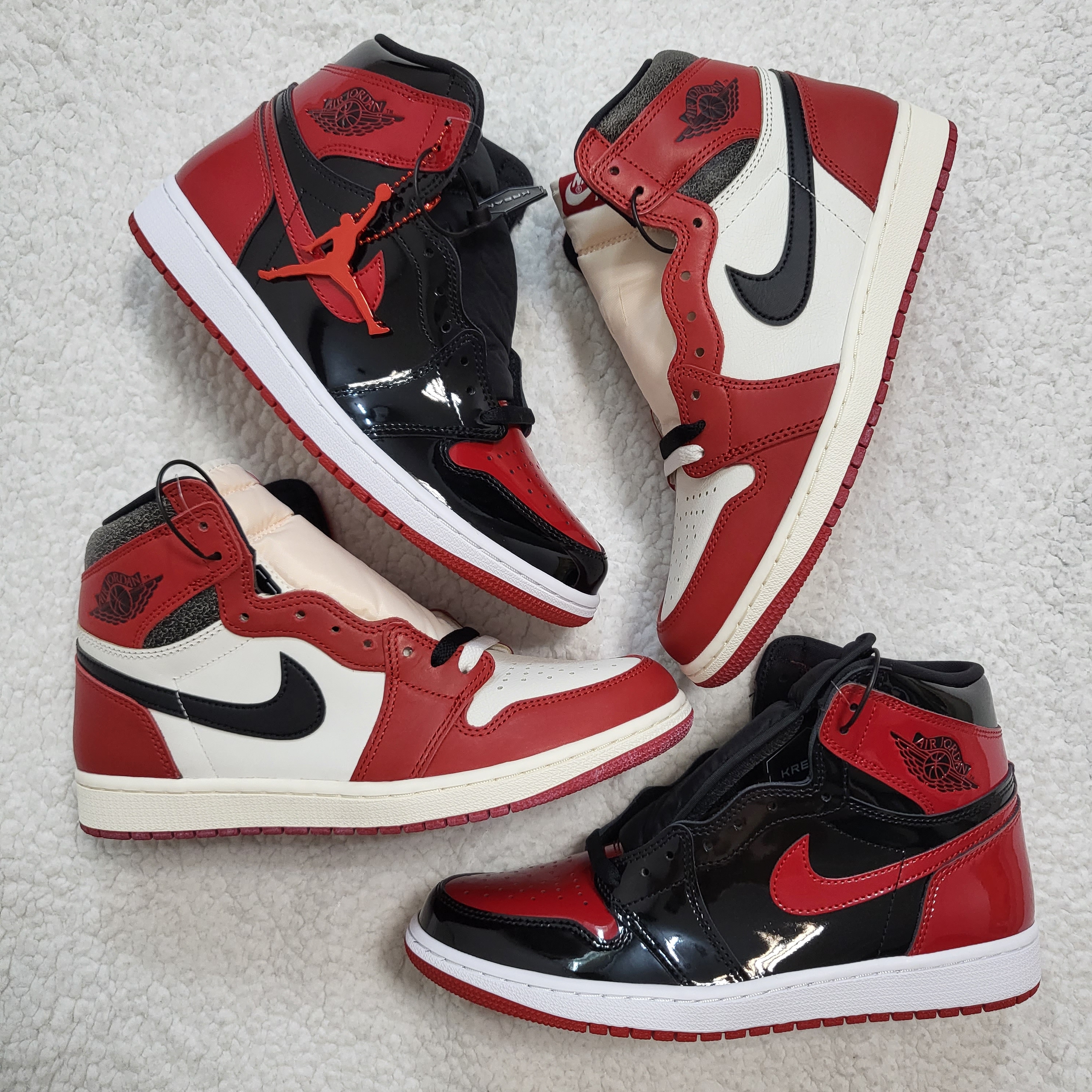 Jordan 1 Retro High OG Chicago 2022, Jordan 1 Retro High OG Patent Bred 착용 스타일