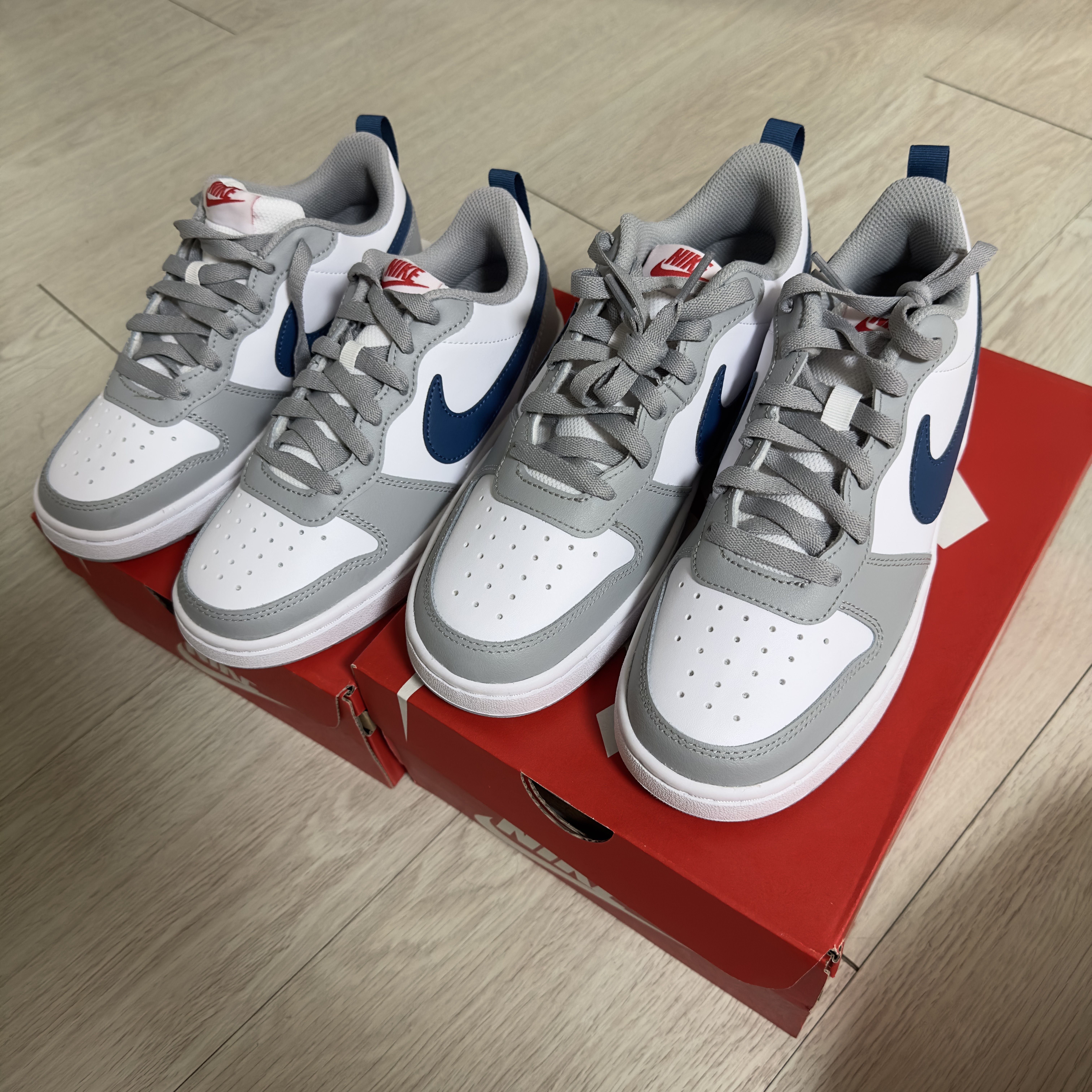(GS) Nike Court Borough Low 2 Light Smoke Grey 착용 스타일