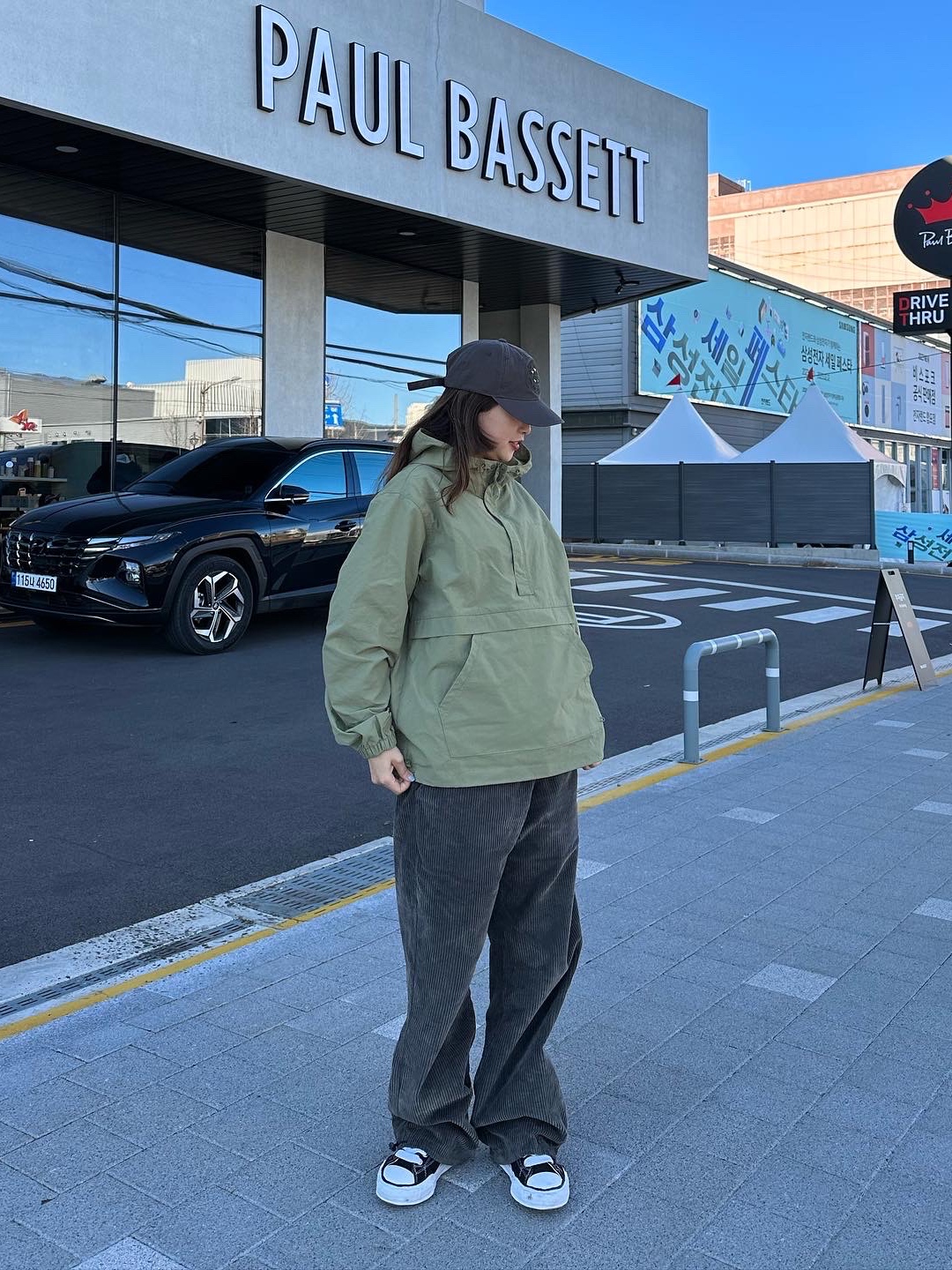 Maison Mihara Yasuhiro Peterson OG Sole Canvas Low Sneakers Black, Thisisneverthat x Grateful Dead Lightning Cap Off Black 착용 스타일 - 5