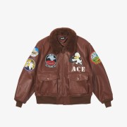 Palace Leather Flight Jacket Brown - 22SS