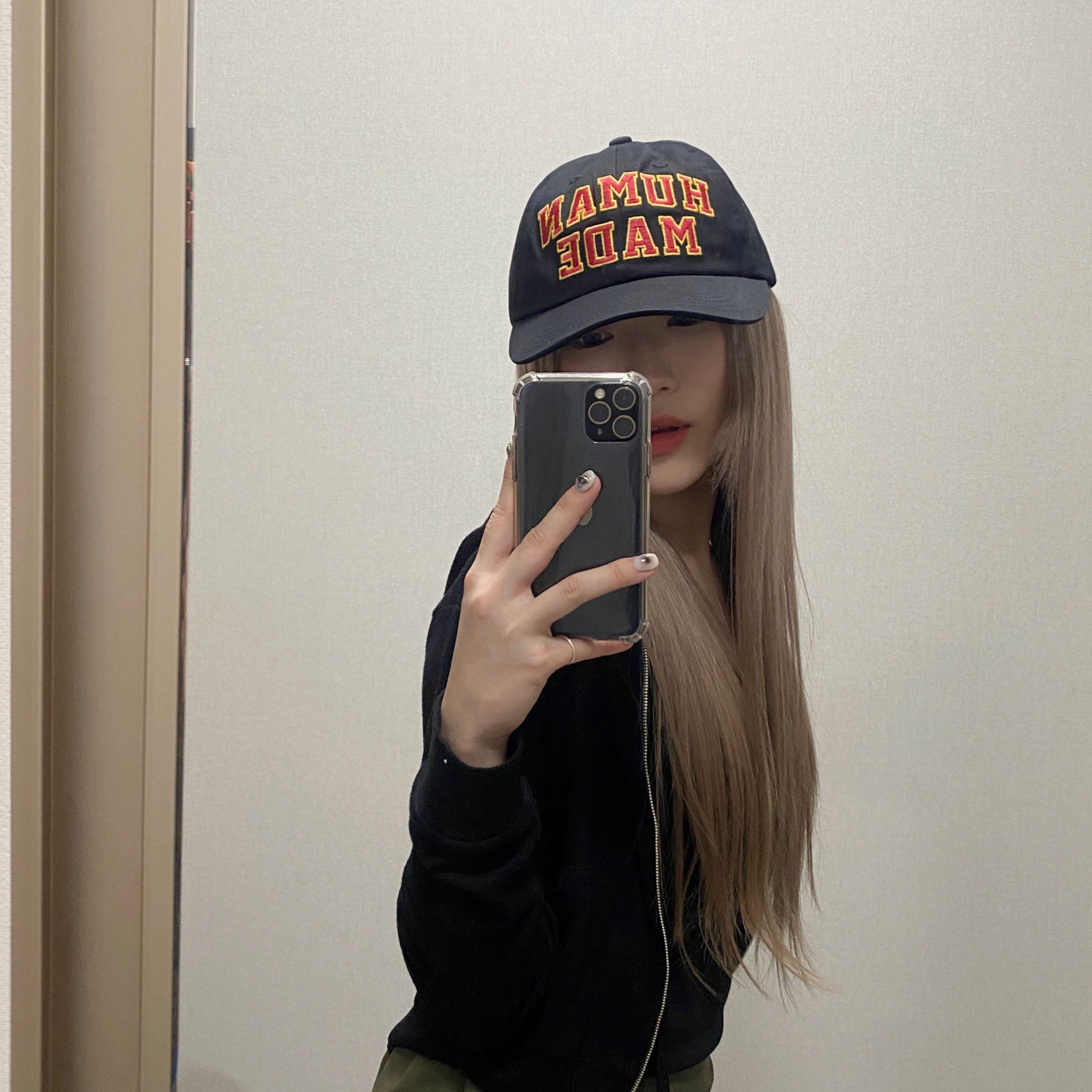 Human Made 6-Panel Twill Cap #2 Black 착용 스타일 - 2