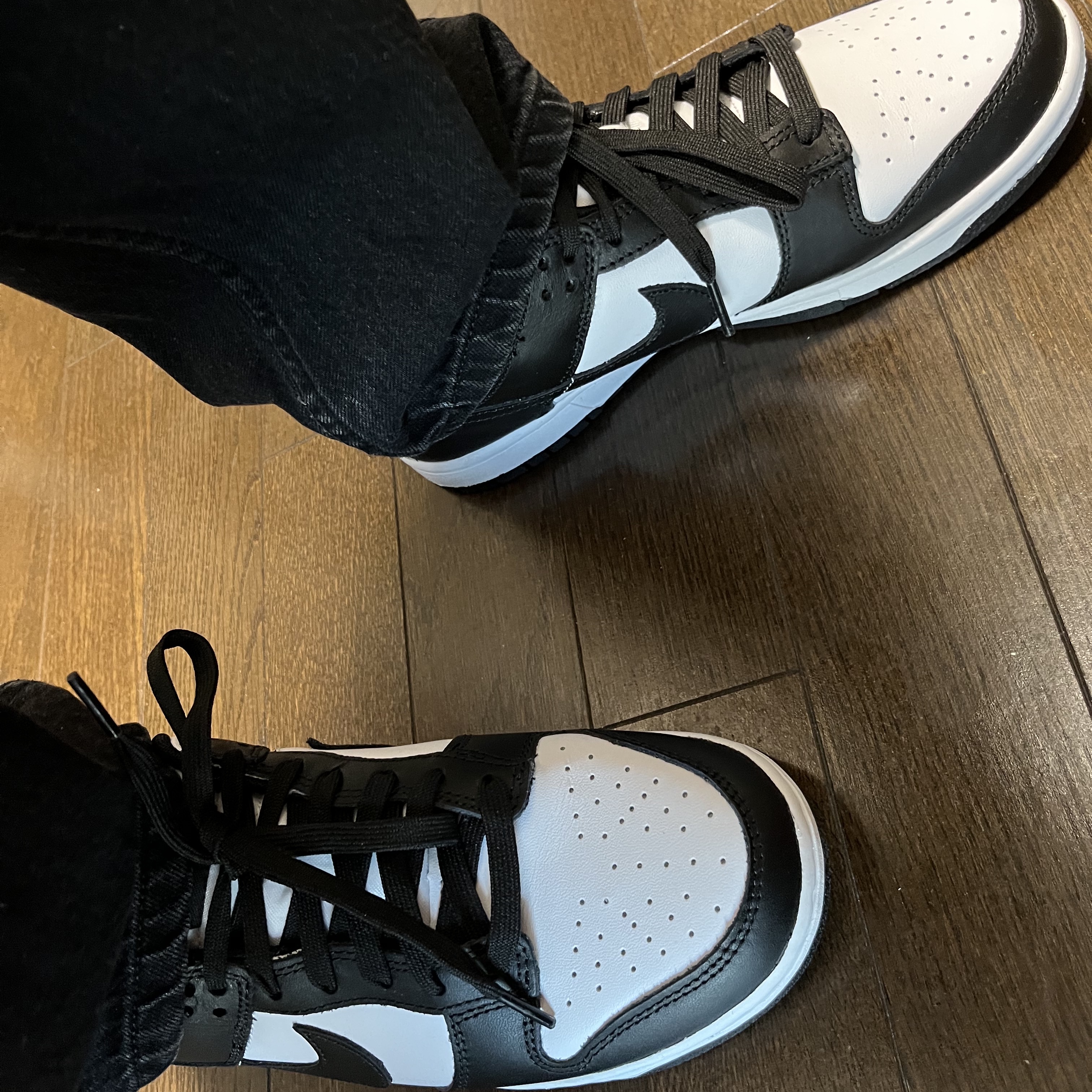 Nike Dunk Low Retro Black 착용 스타일 - 3