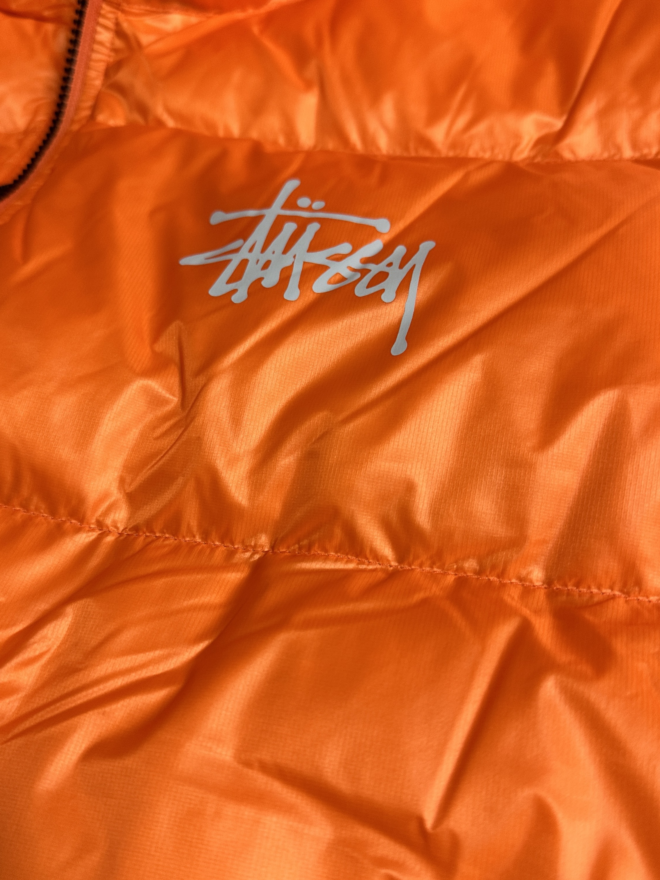 Stussy Micro Ripstop Down Parka Orange 착용 스타일 - 2