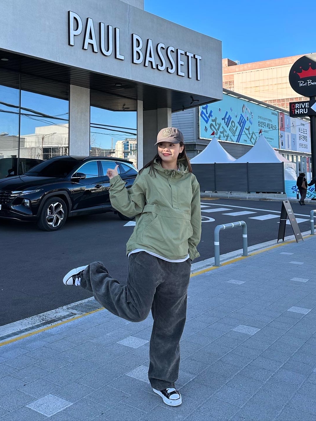 Maison Mihara Yasuhiro Peterson OG Sole Canvas Low Sneakers Black, Thisisneverthat x Grateful Dead Lightning Cap Off Black 착용 스타일 - 4