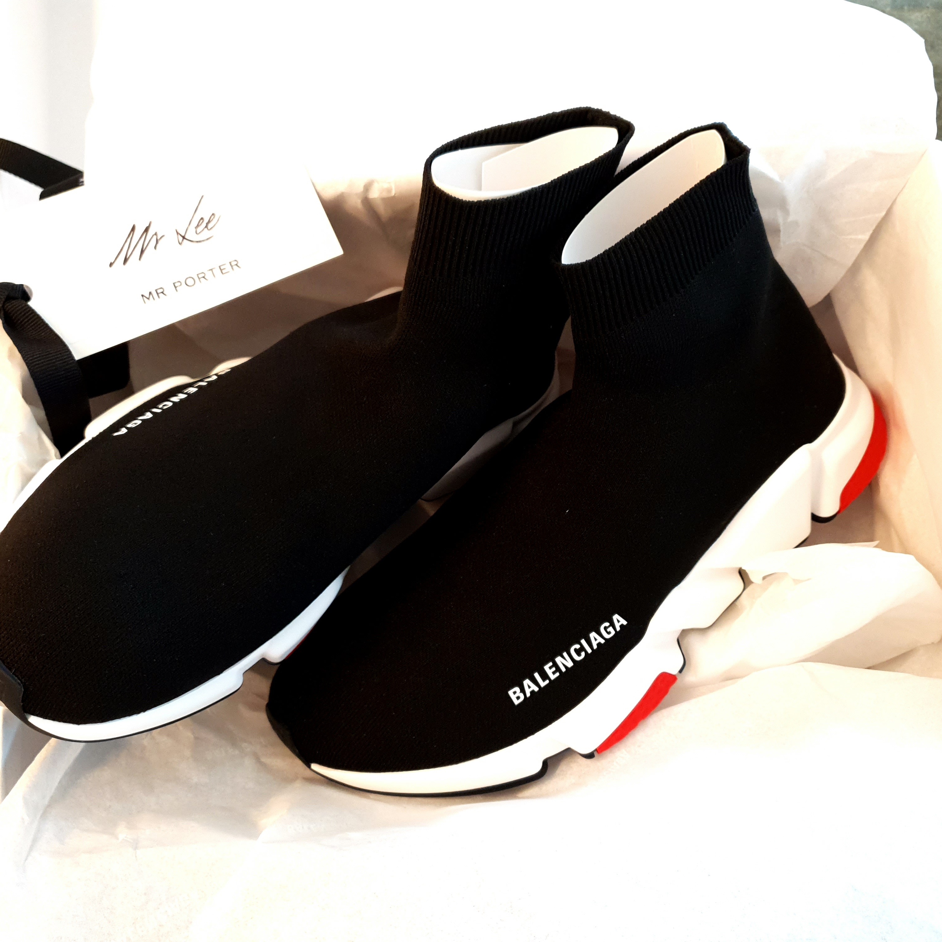 Balenciaga Speed Trainer Black Red 2020 착용 스타일 - 1