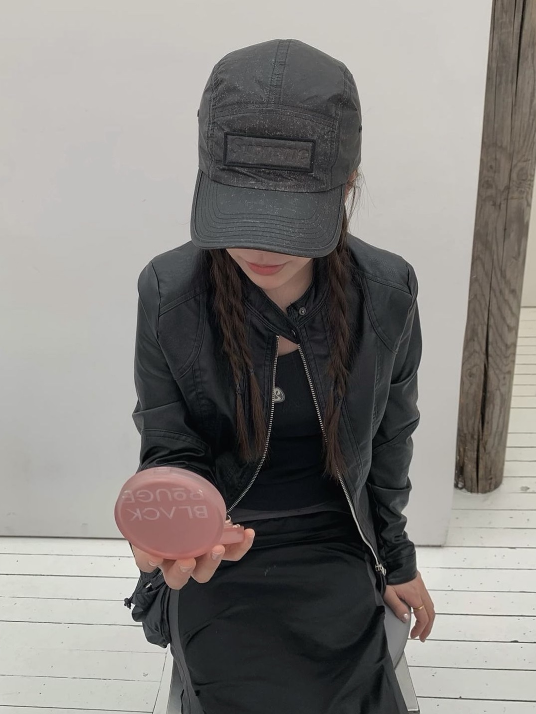 Supreme Reflective Speckled Camp Cap Black - 20FW 착용 스타일 - 2