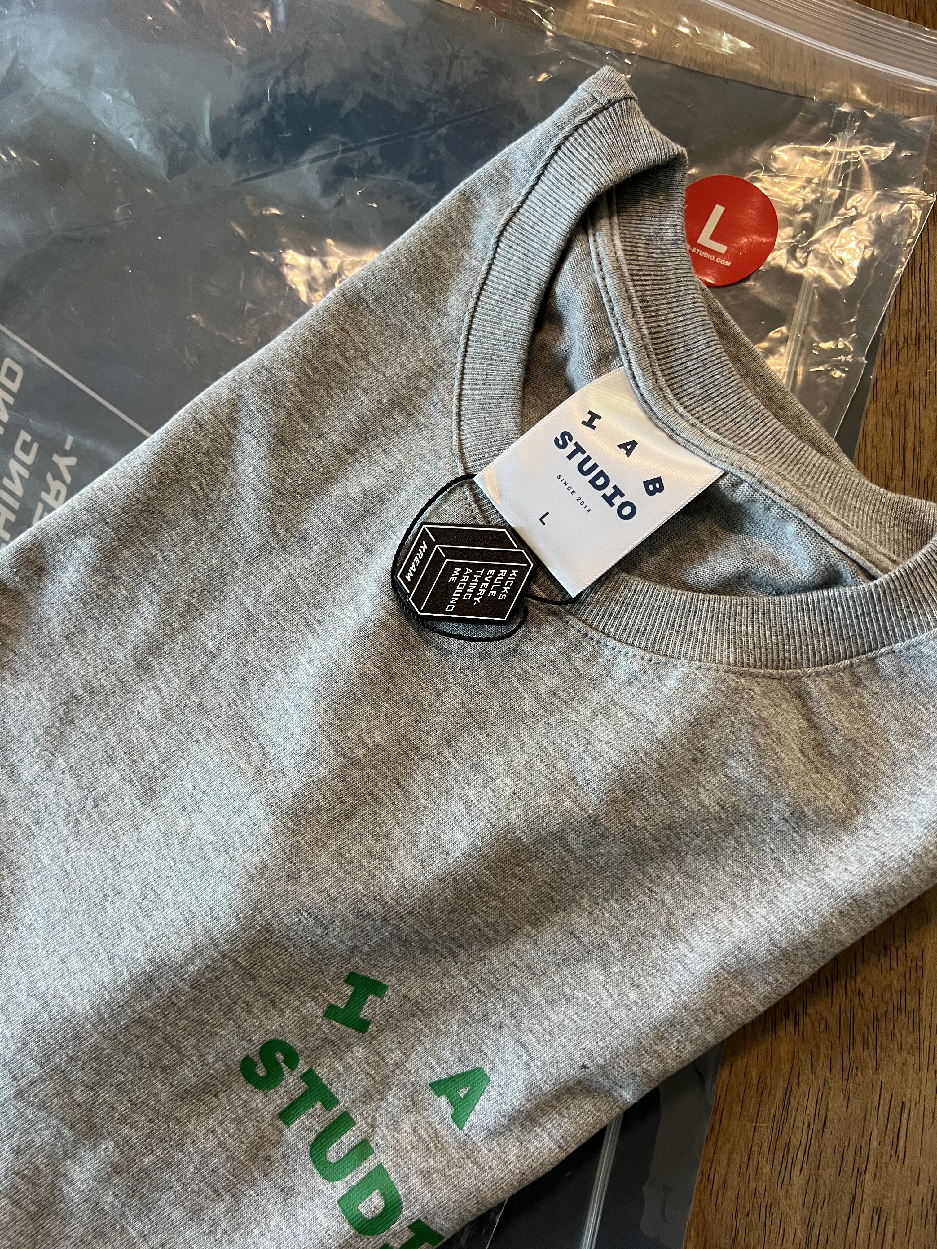 IAB Studio T-Shirt Gray Green - 22FW 착용 스타일