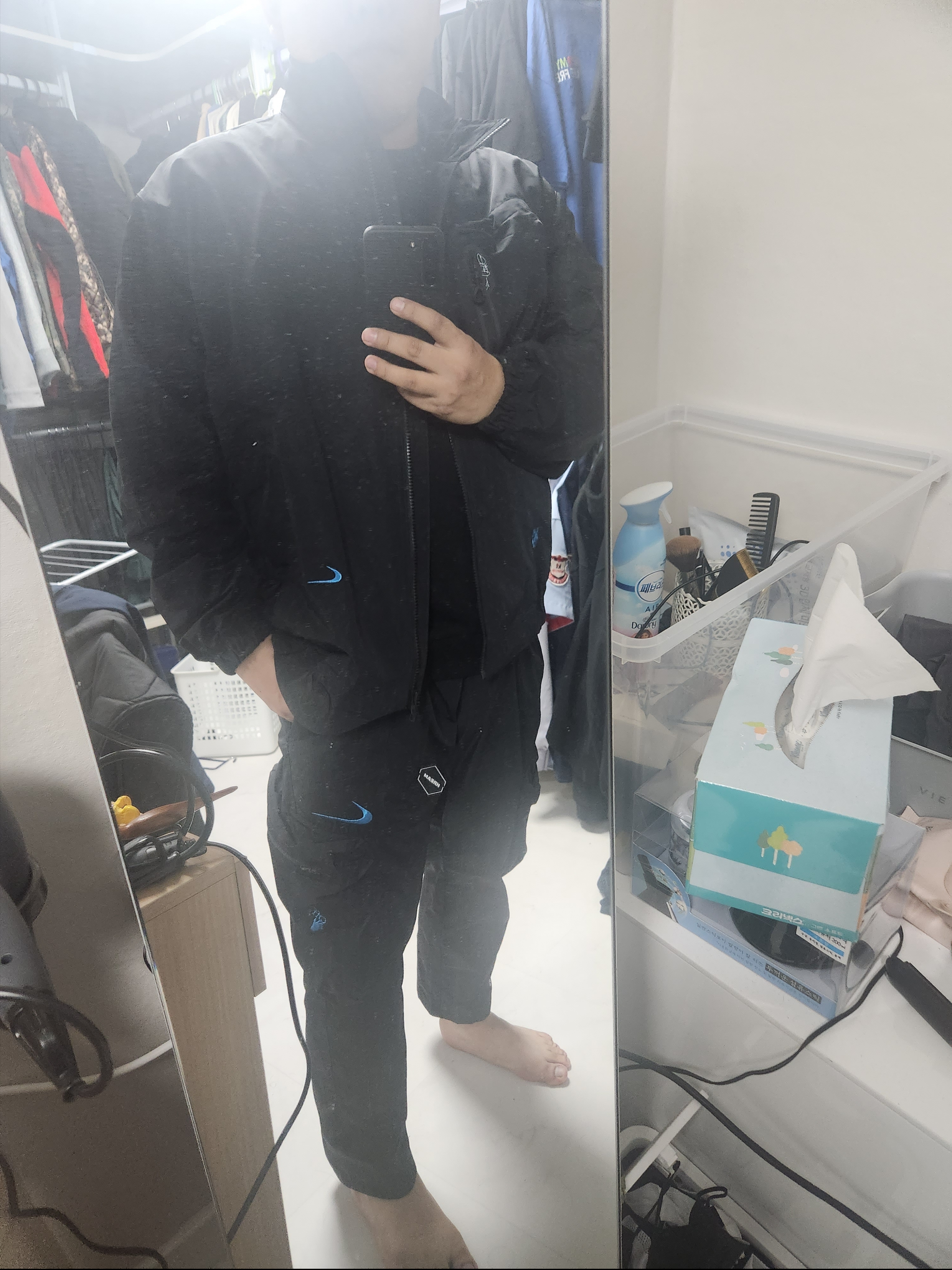 Nike x Off-White NRG Track Suit Black - Asia 착용 스타일