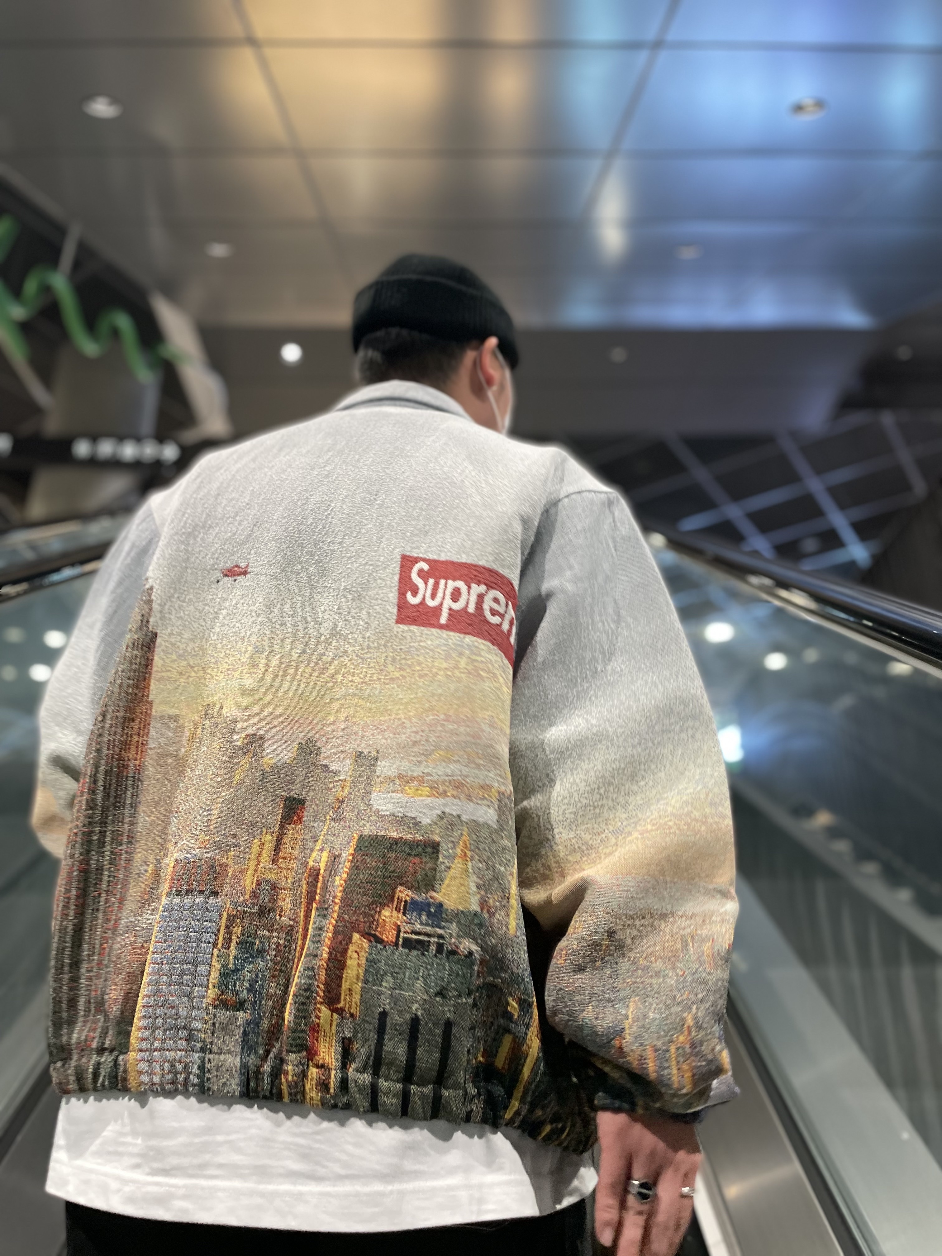 Supreme Aerial Tapestry Harrington Jacket - 20FW, Jordan 1 Retro Chicago 2013 착용 스타일 - 3