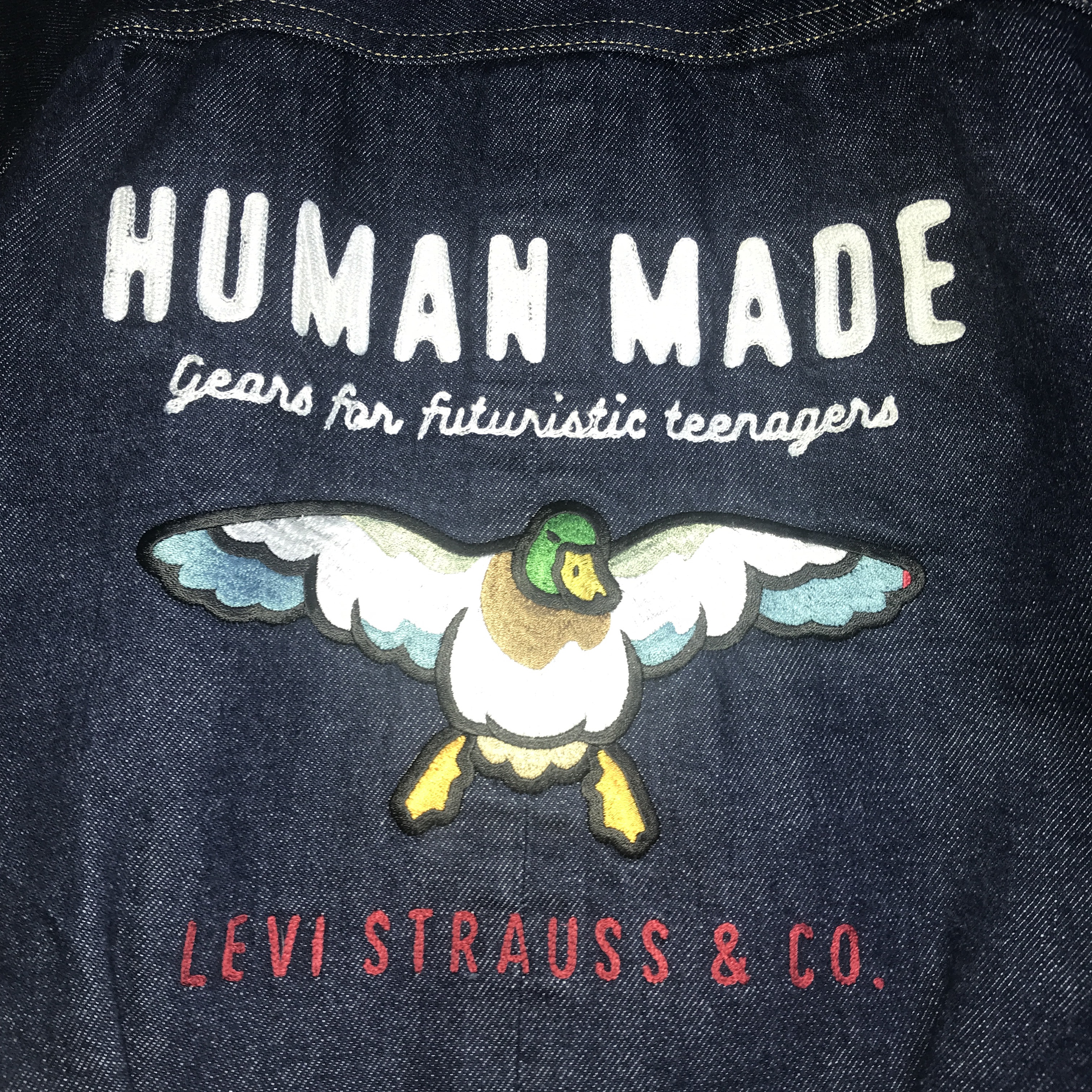 Human Made x Levi's 506 Trucker Jacket Indigo 착용 스타일 - 1
