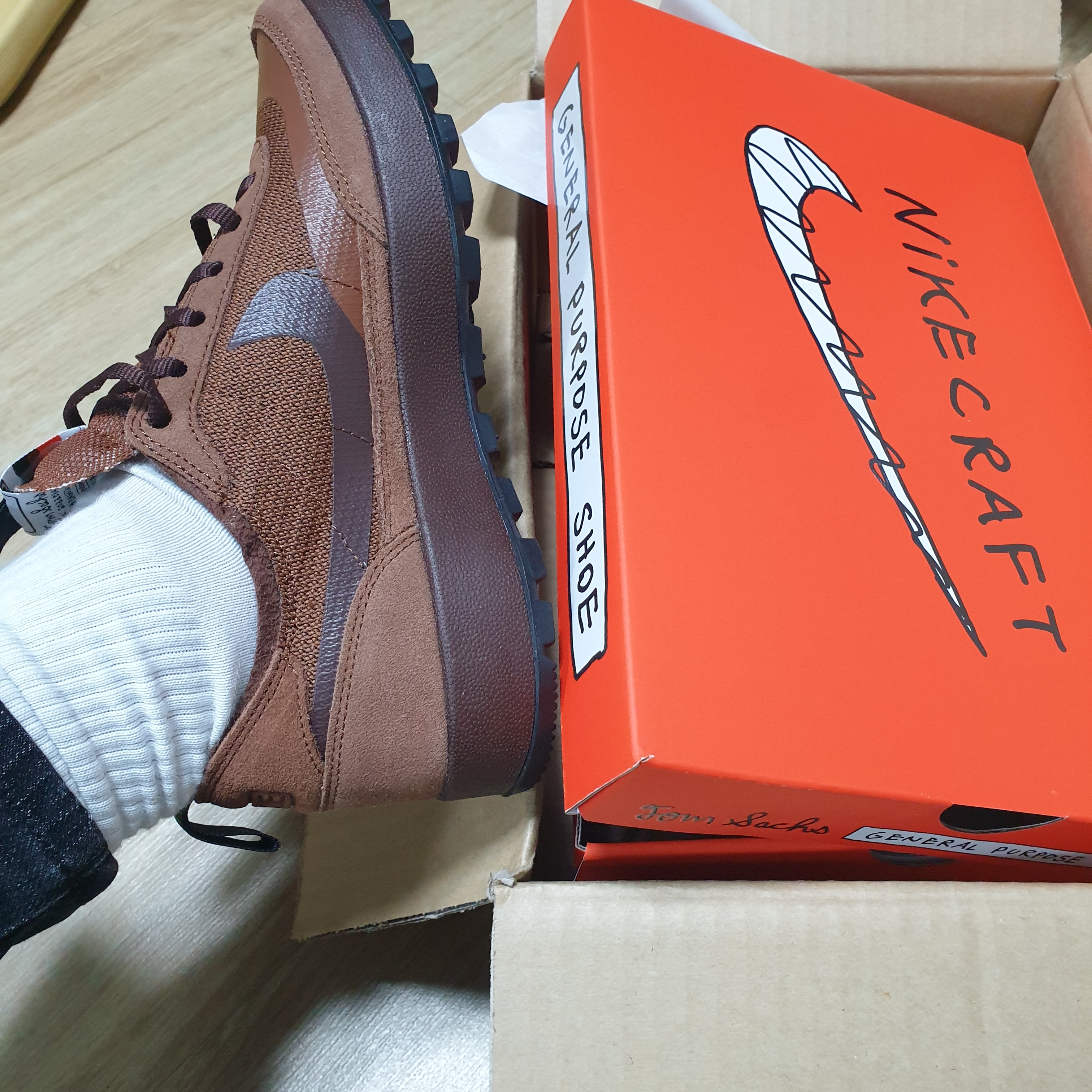 Nike x Tom Sachs General Purpose Shoe Brown 착용 스타일