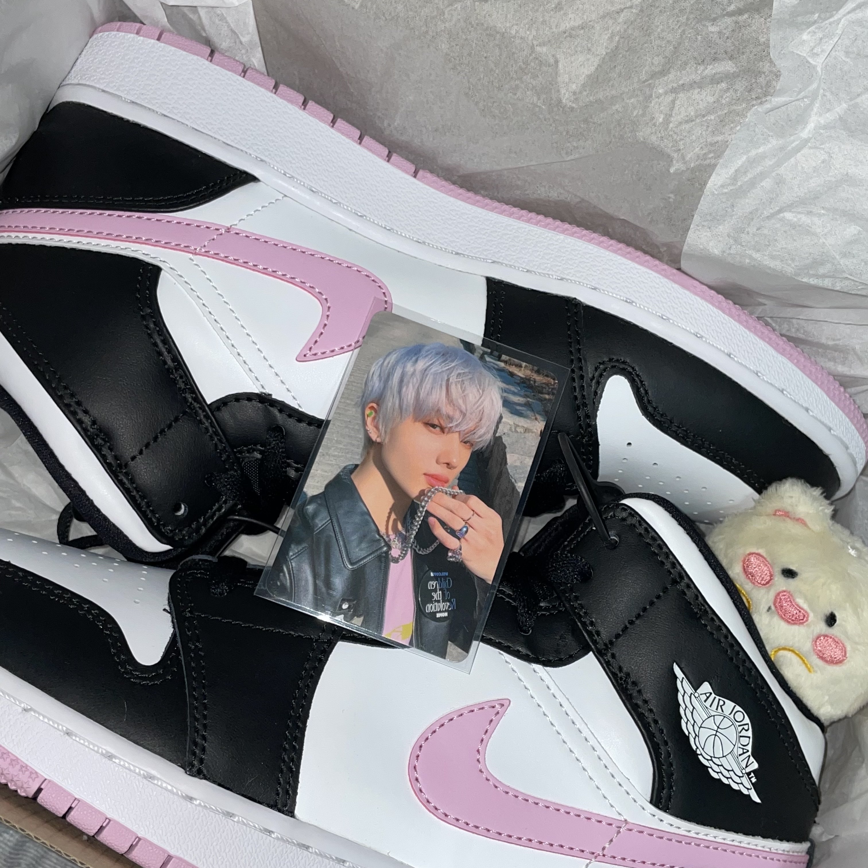 (GS) Jordan 1 Mid Light Arctic Pink 착용 스타일