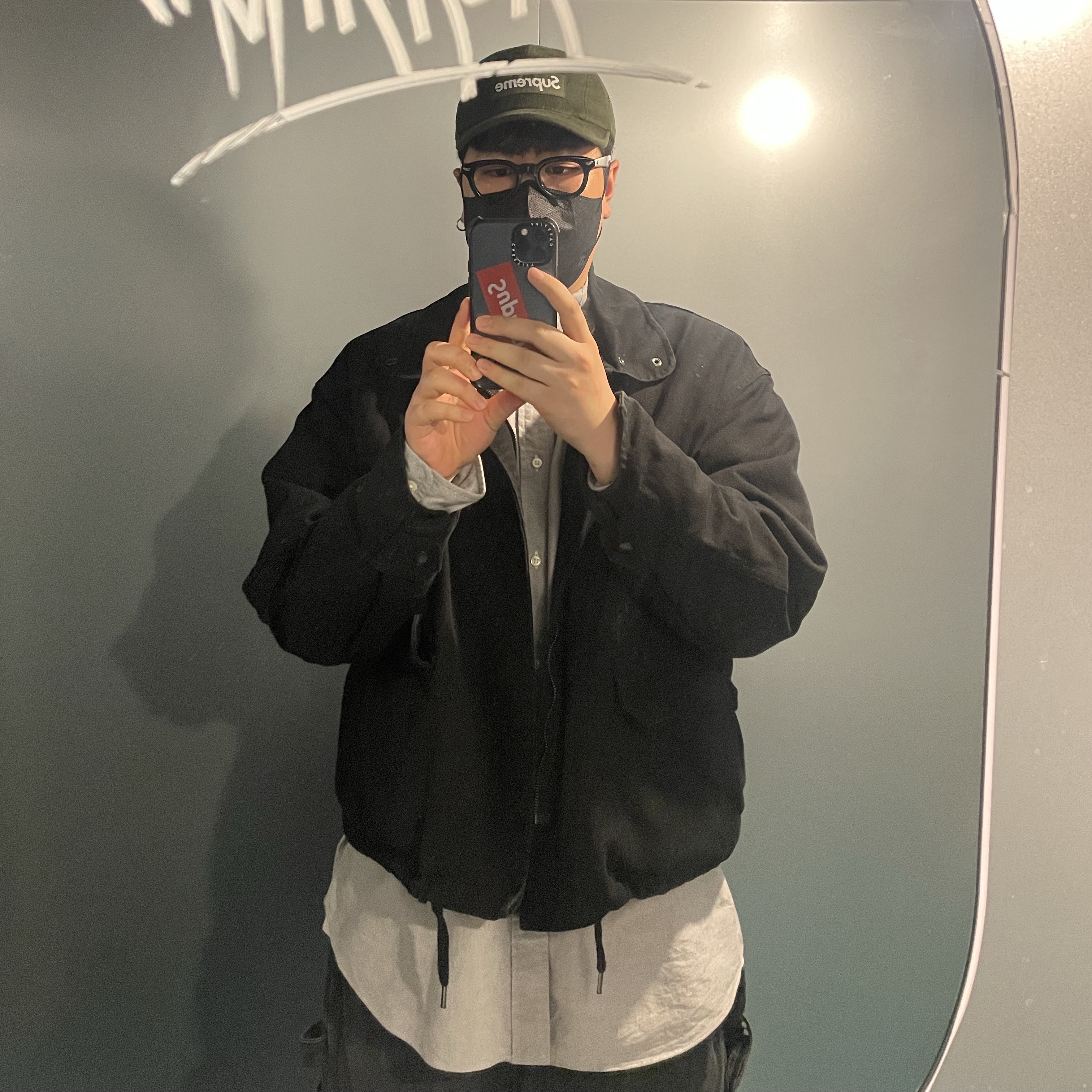 Supreme Wool Camp Cap Olive - 21FW, Asics x Vivienne Westwood Gel-Kayano 26 Black 착용 스타일 - 1
